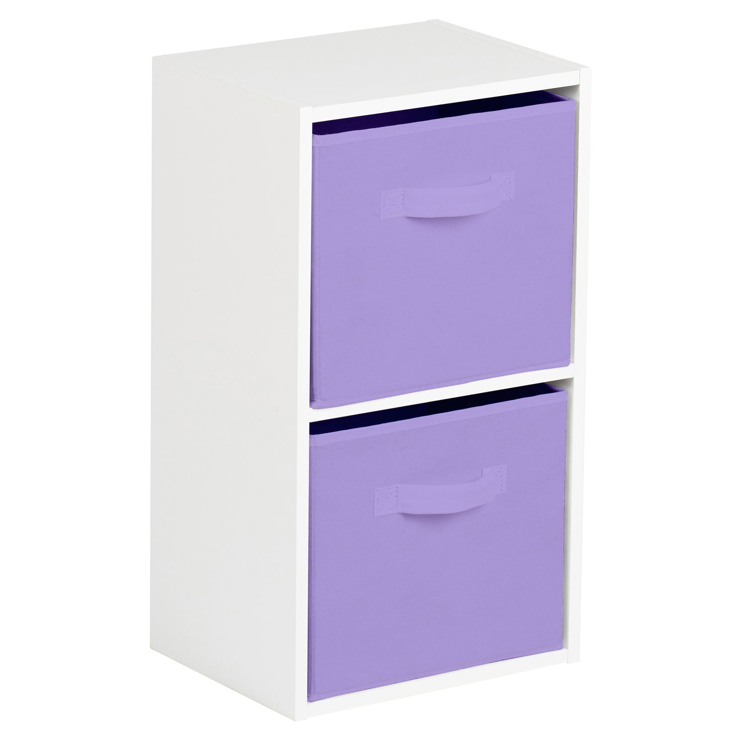 Hartleys White 2 Tier Cube Storage Unit & 2 Handled Box Drawers