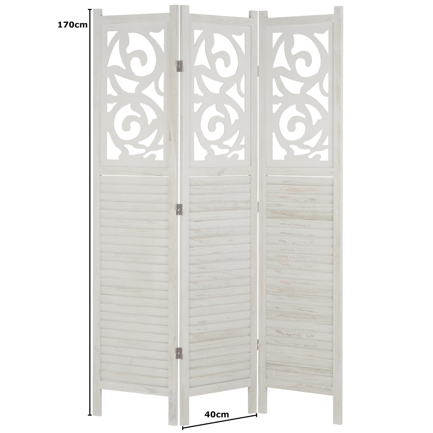 Hartleys 3 Panel Decorative Wooden Room Divider