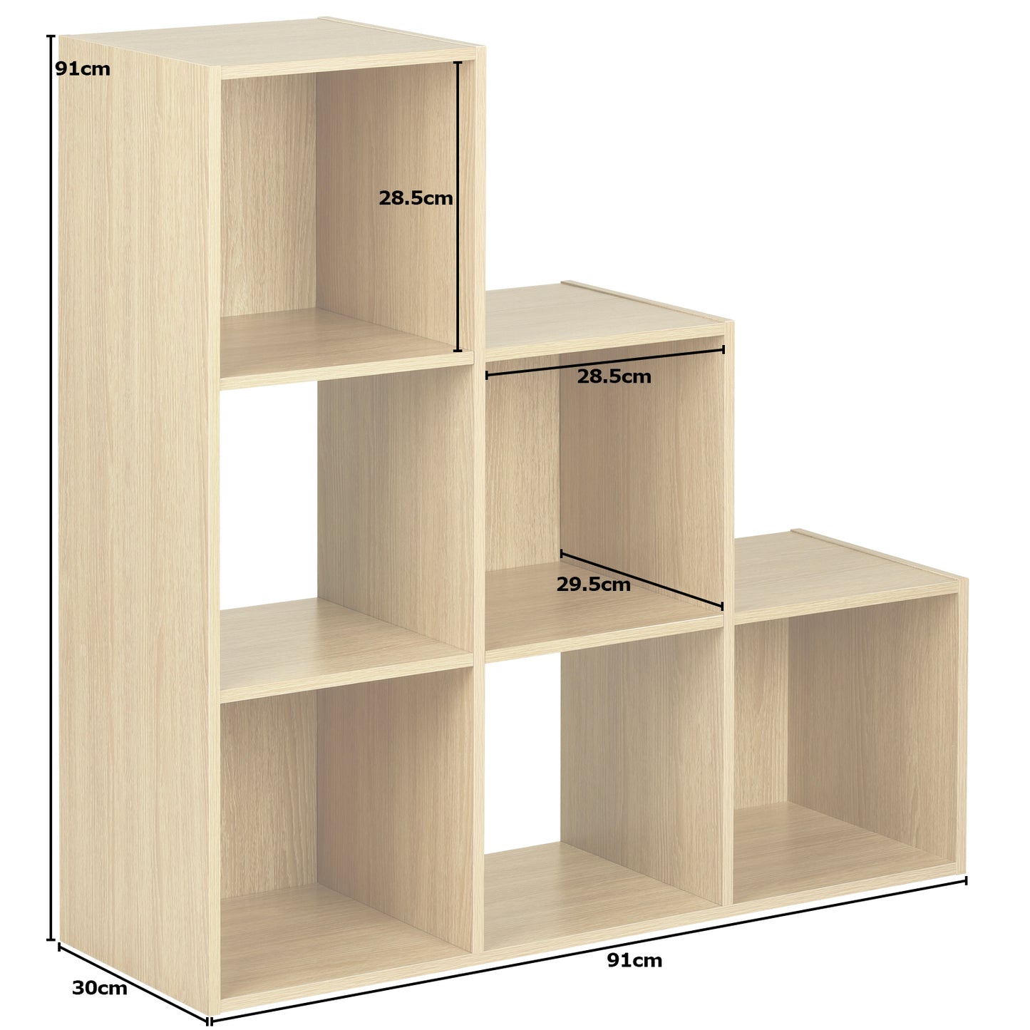 Hartleys Oak Effect 6 Cube Storage Unit