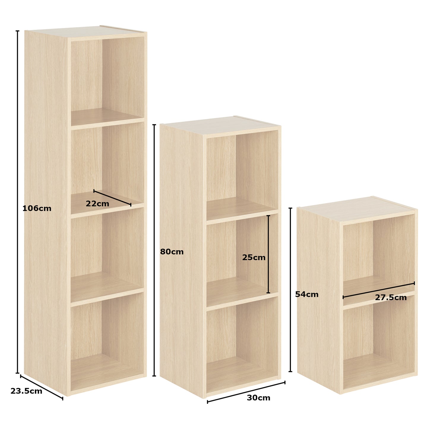 Hartleys Oak Effect Cube Storage Unit - Choice of Size