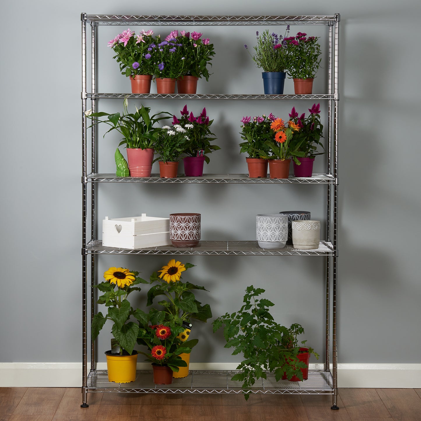 Hartleys 180cm 5 Tier Adjustable Wire Shelving Unit
