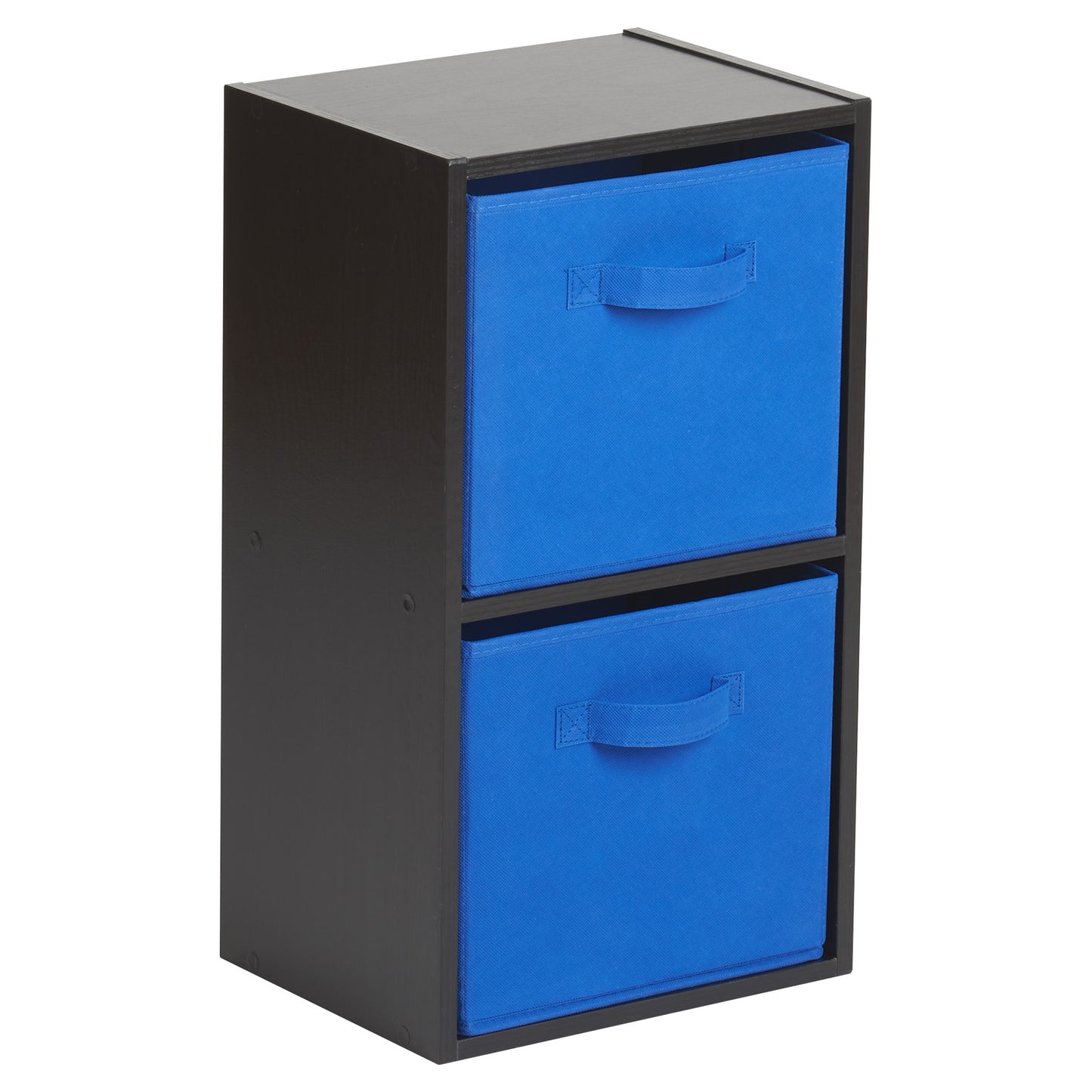 Hartleys Black 2 Tier Cube Storage Unit & 2 Handled Box Drawers