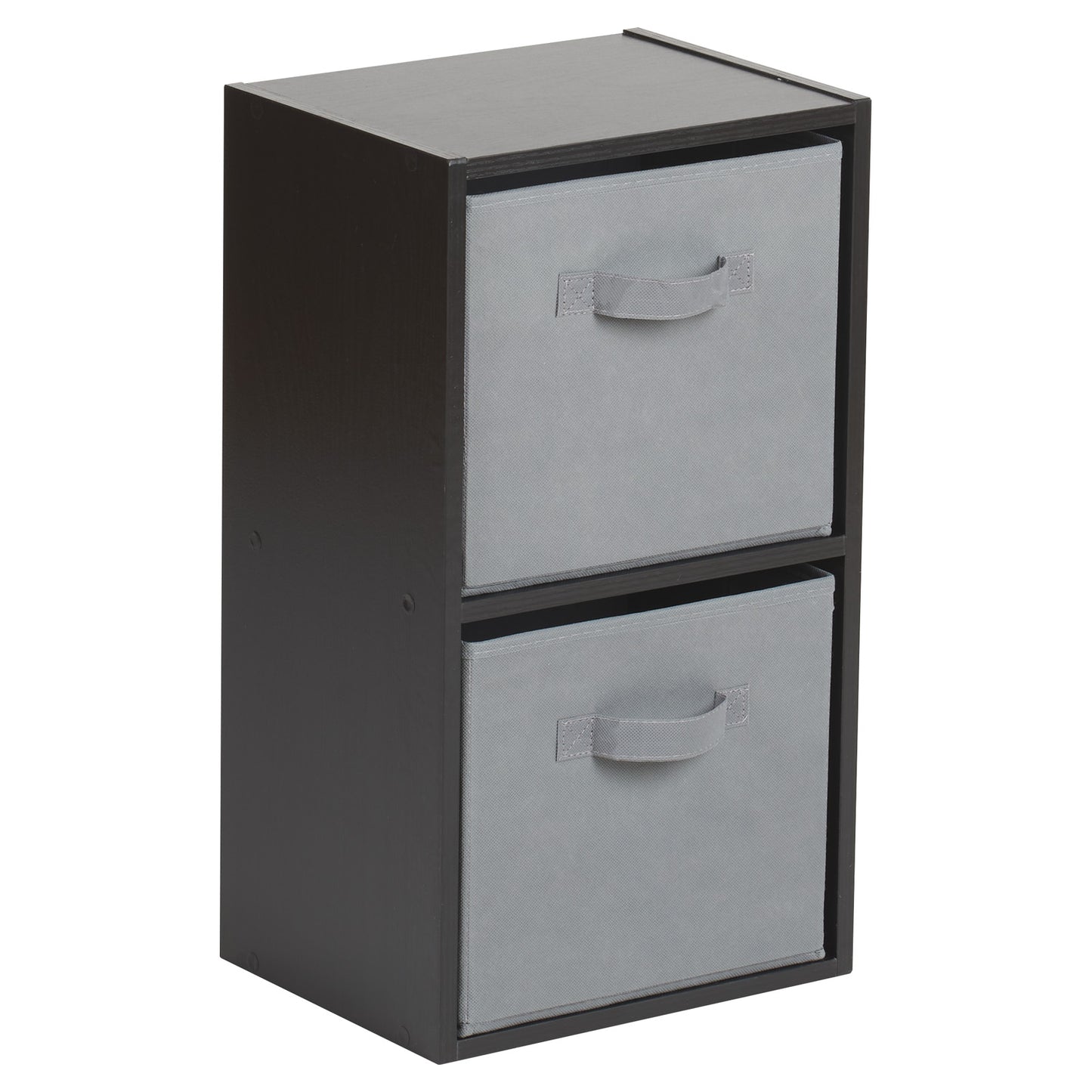 Hartleys Black 2 Tier Cube Storage Unit & 2 Handled Box Drawers