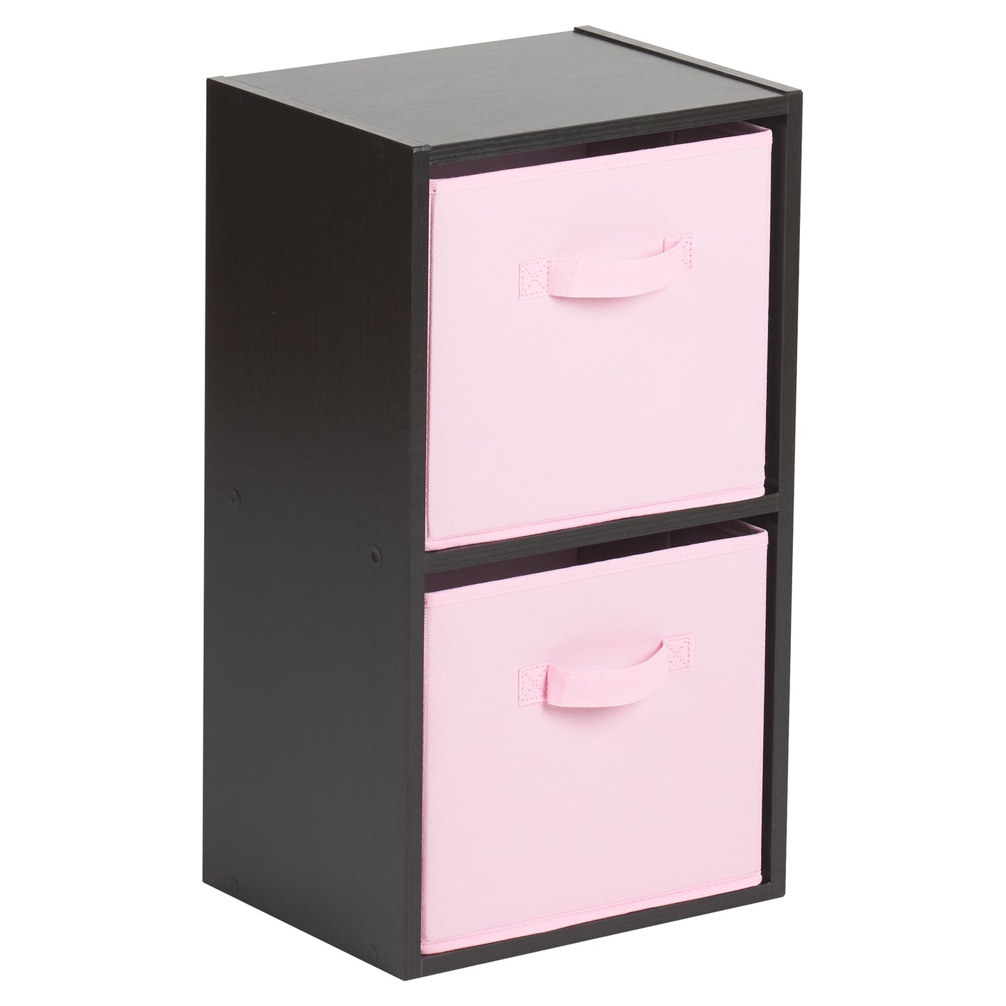 Hartleys Black 2 Tier Cube Storage Unit & 2 Handled Box Drawers