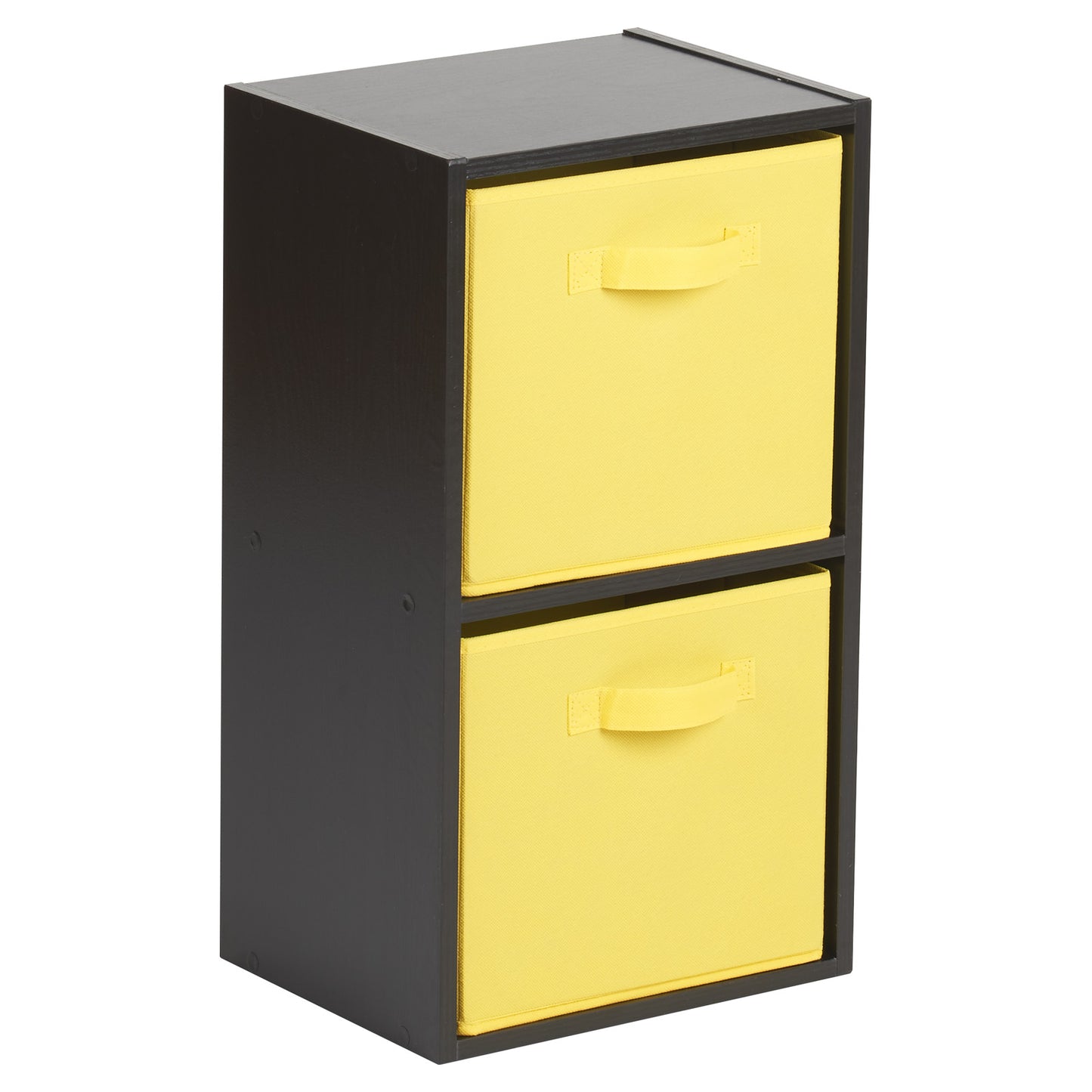Hartleys Black 2 Tier Cube Storage Unit & 2 Handled Box Drawers