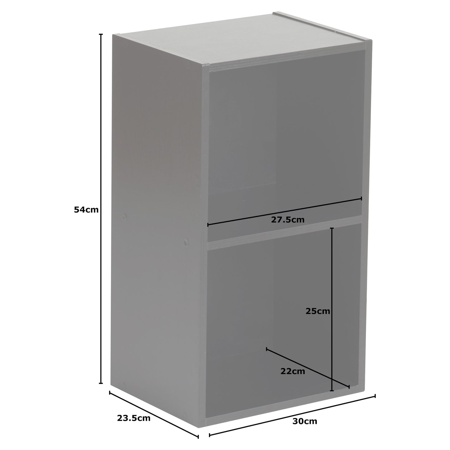 Hartleys Black 2 Tier Cube Storage Unit & 2 Handled Box Drawers