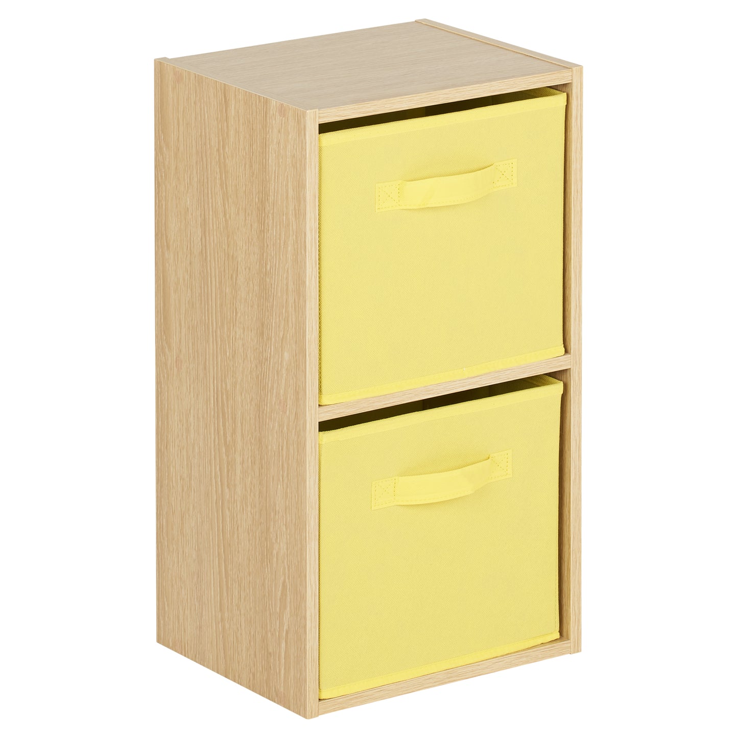 Hartleys Oak Effect 2 Tier Cube Storage Unit & 2 Handled Box Drawers