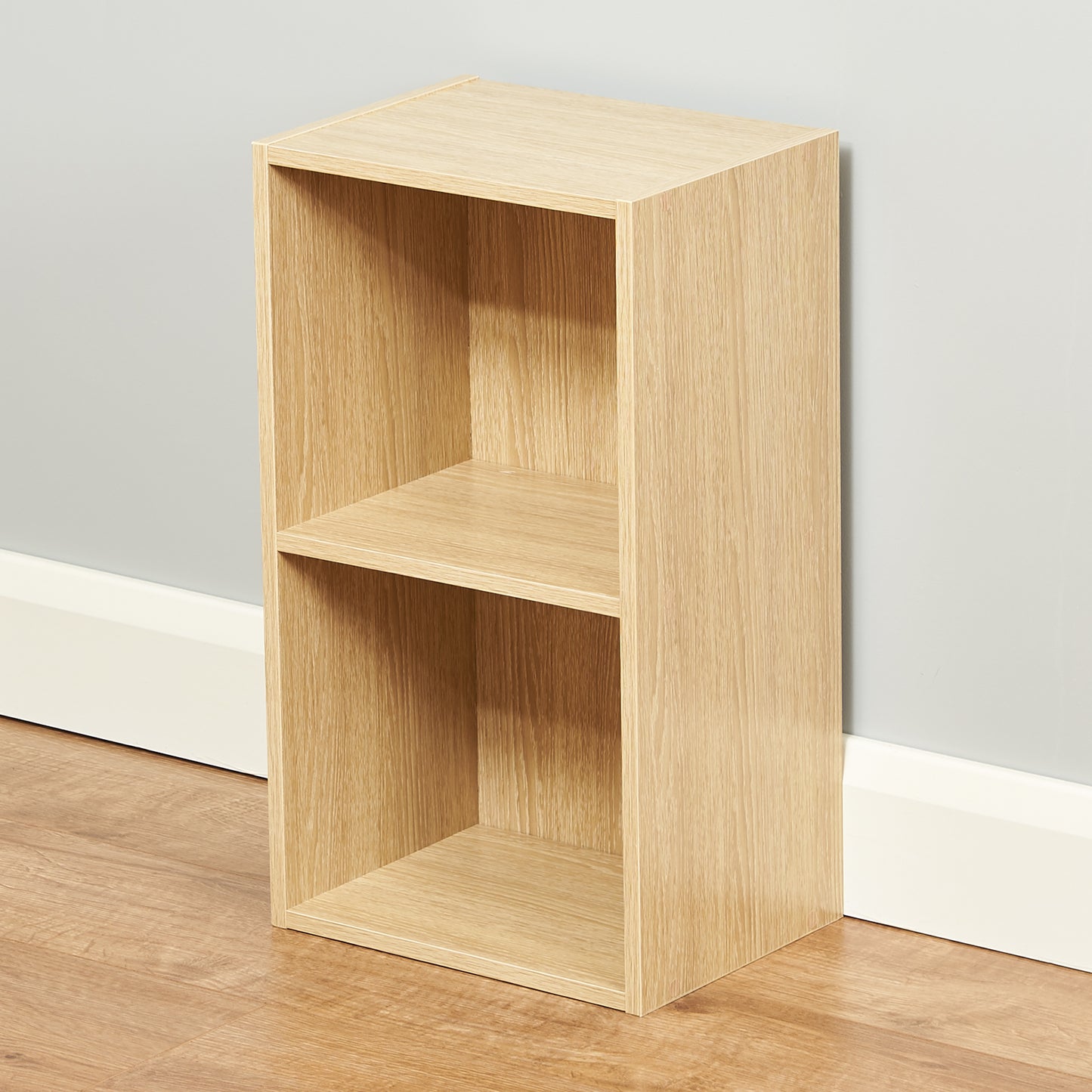 Hartleys Oak Effect 2 Tier Cube Storage Unit & 2 Handled Box Drawers