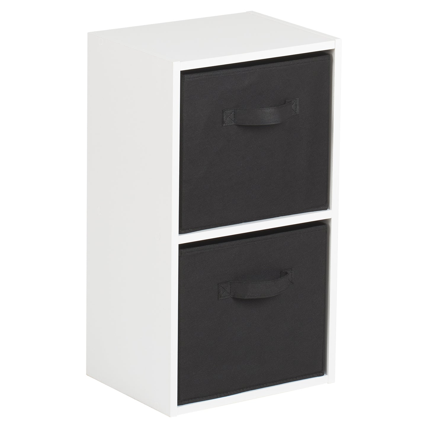Hartleys White 2 Tier Cube Storage Unit & 2 Handled Box Drawers