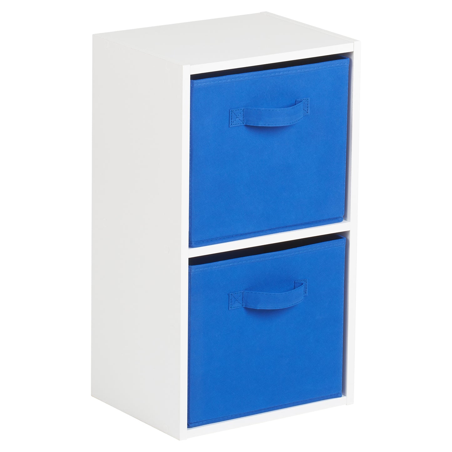 Hartleys White 2 Tier Cube Storage Unit & 2 Handled Box Drawers