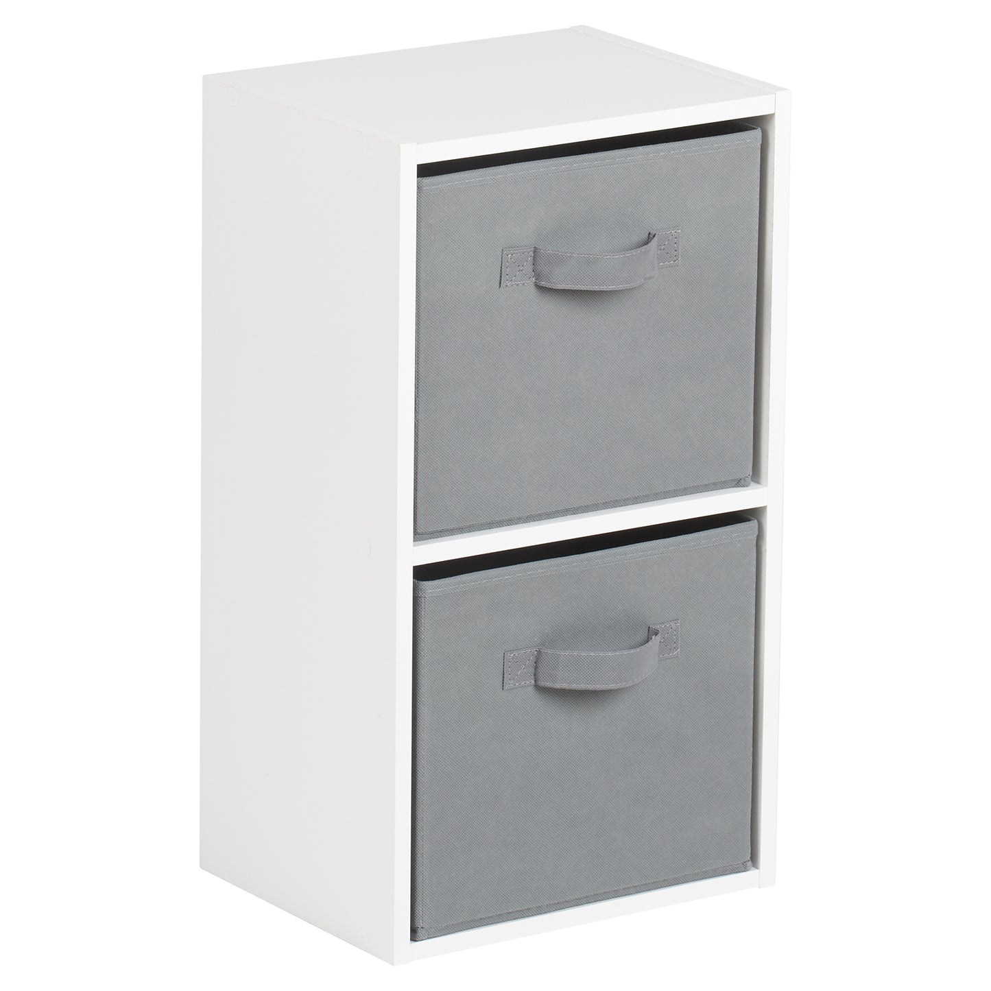 Hartleys White 2 Tier Cube Storage Unit & 2 Handled Box Drawers