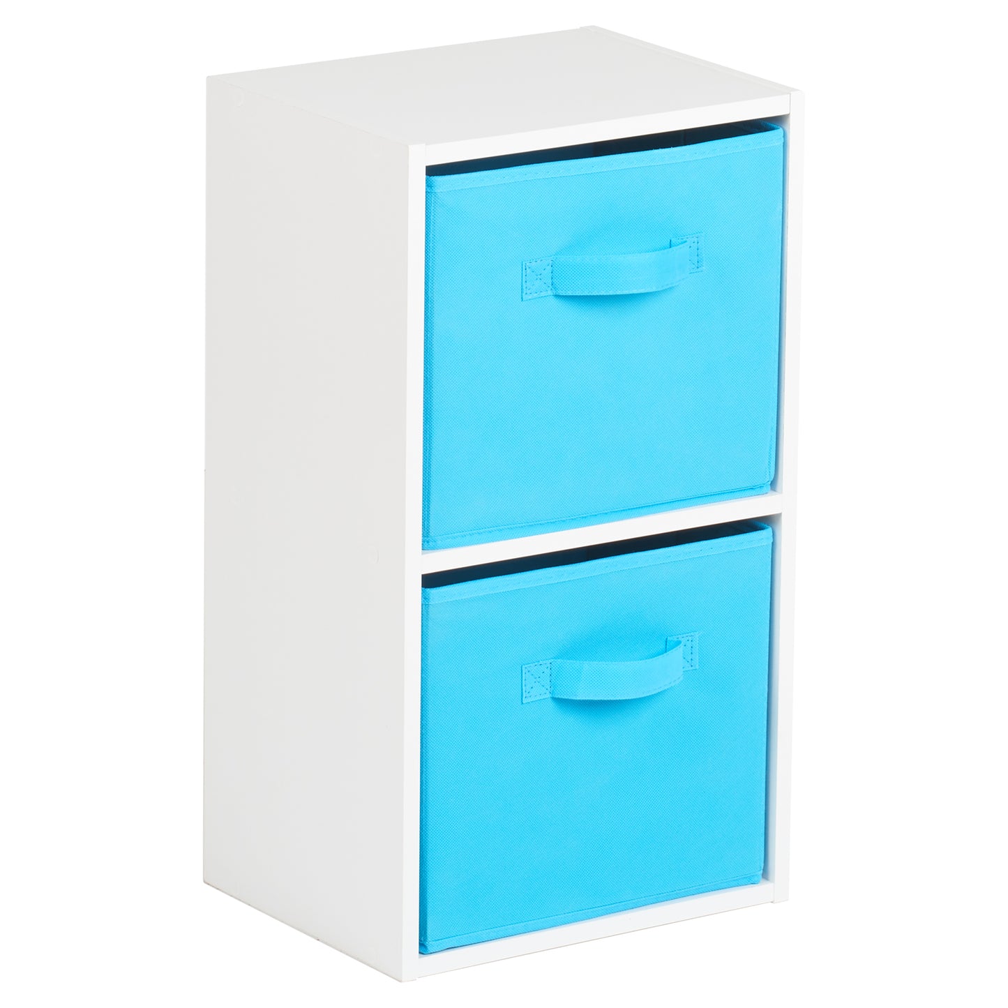 Hartleys White 2 Tier Cube Storage Unit & 2 Handled Box Drawers