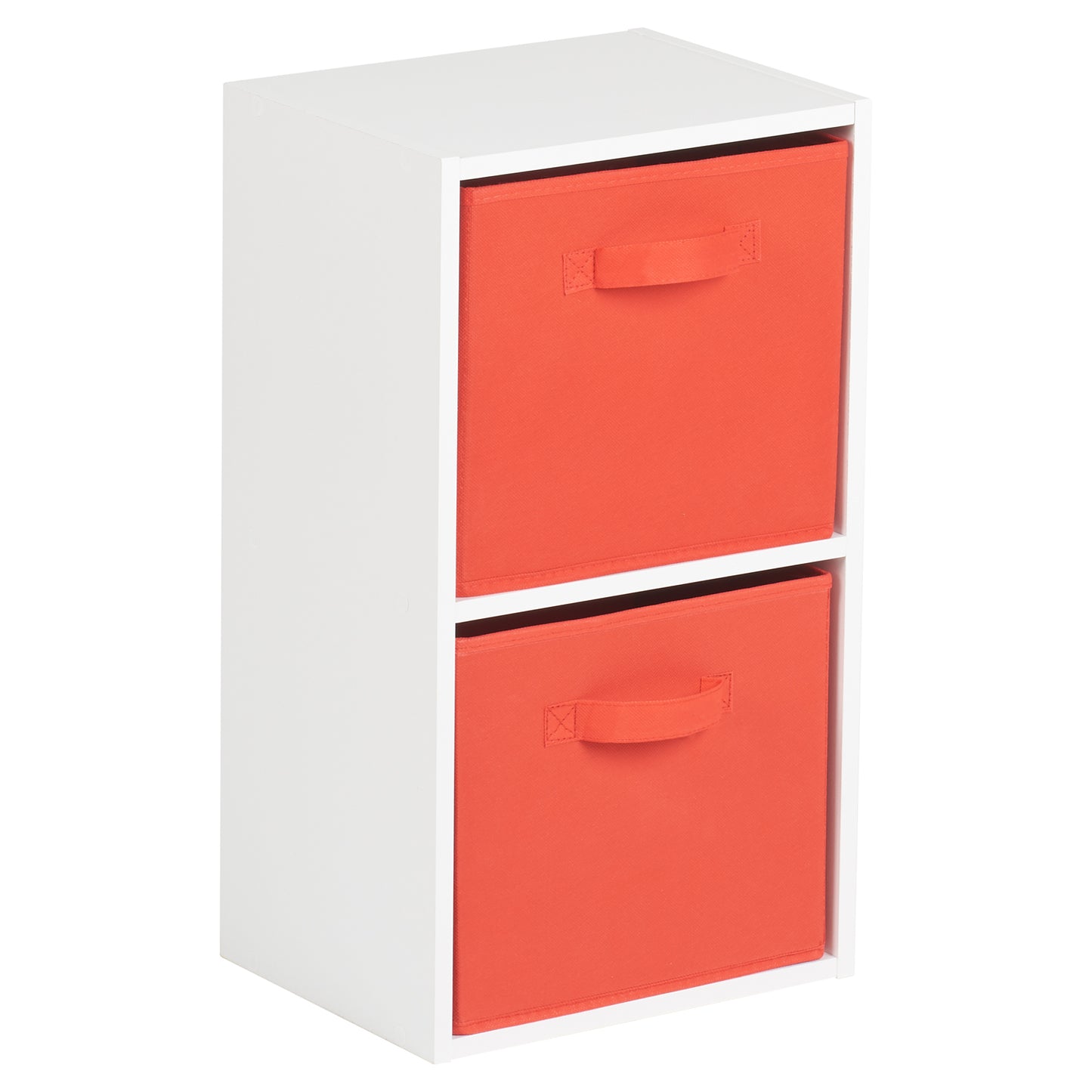 Hartleys White 2 Tier Cube Storage Unit & 2 Handled Box Drawers