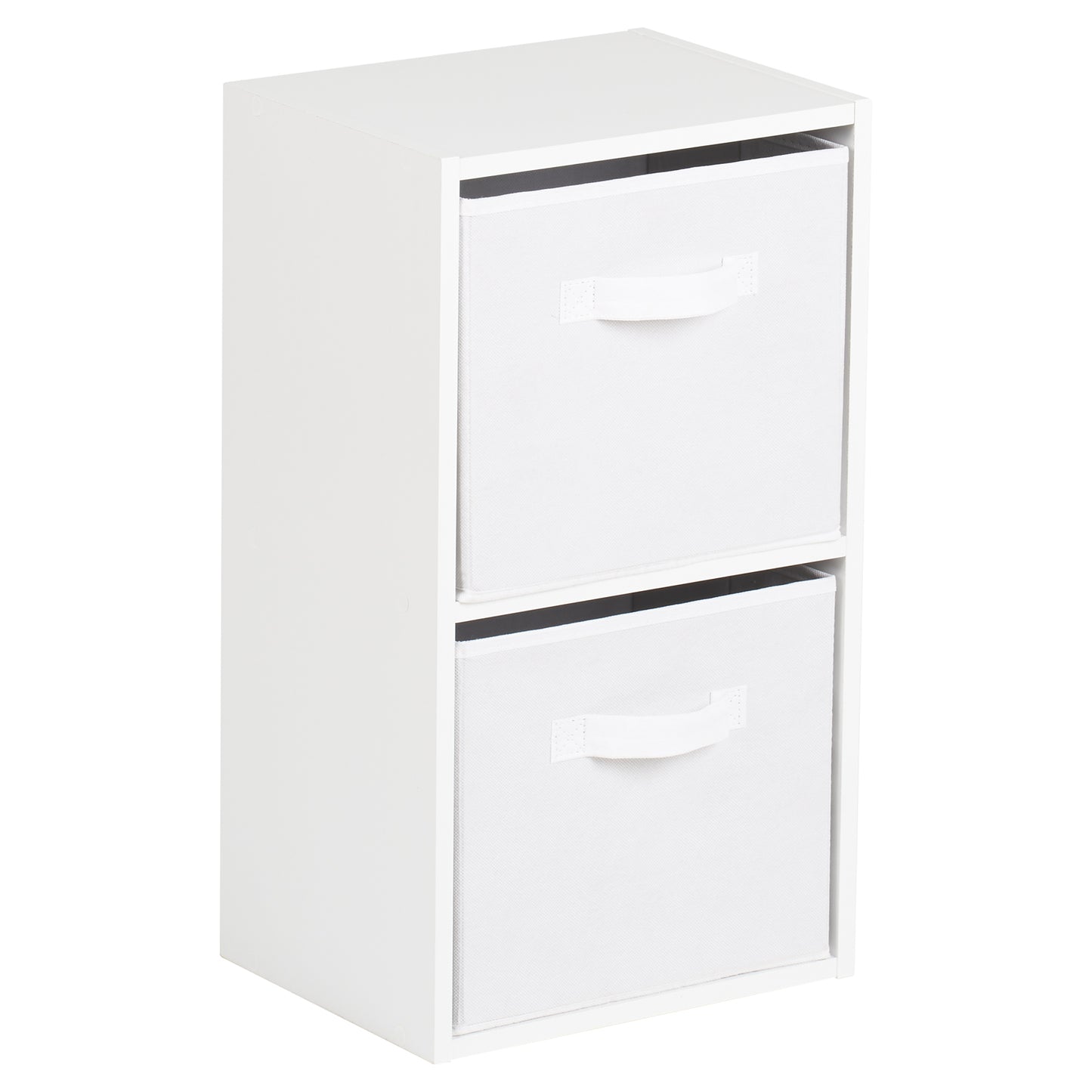 Hartleys White 2 Tier Cube Storage Unit & 2 Handled Box Drawers