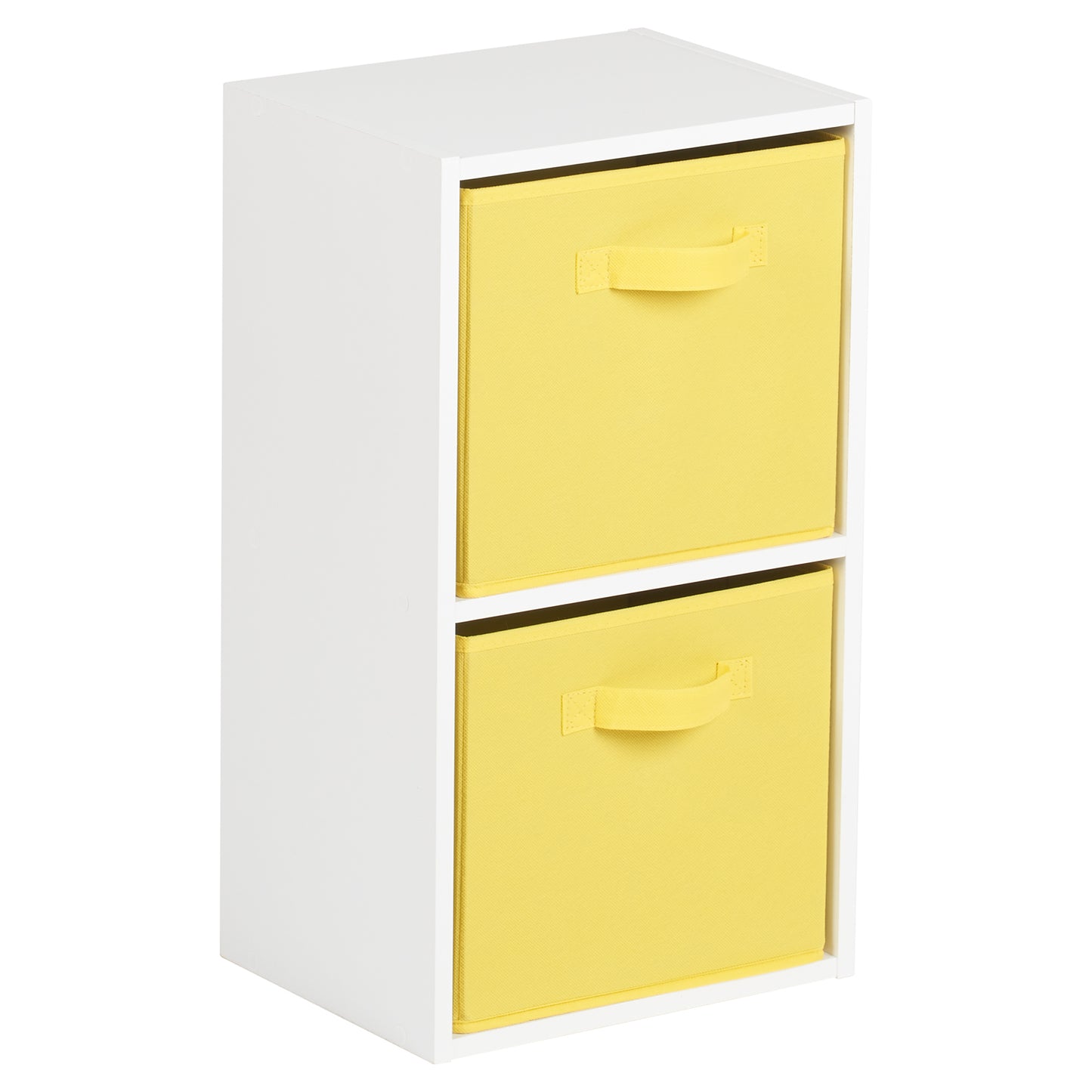 Hartleys White 2 Tier Cube Storage Unit & 2 Handled Box Drawers
