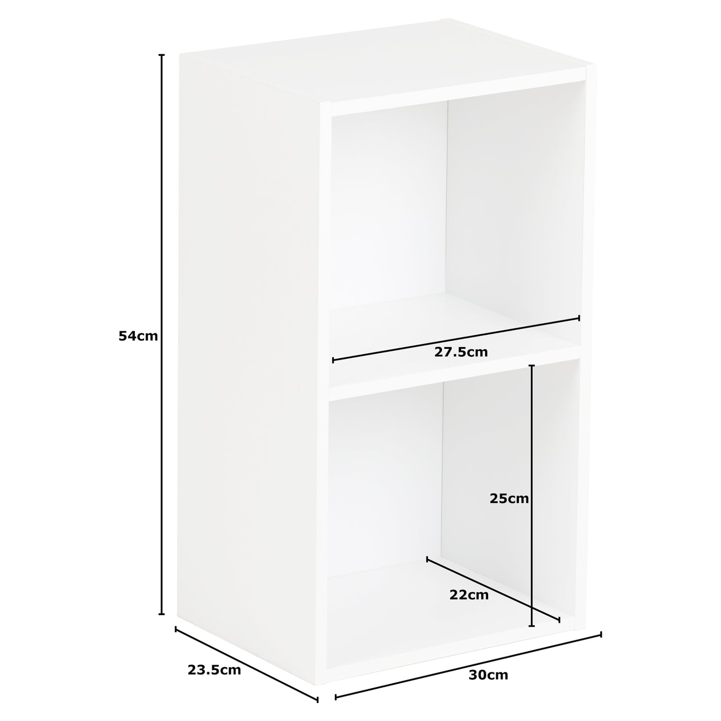 Hartleys White 2 Tier Cube Storage Unit & 2 Handled Box Drawers