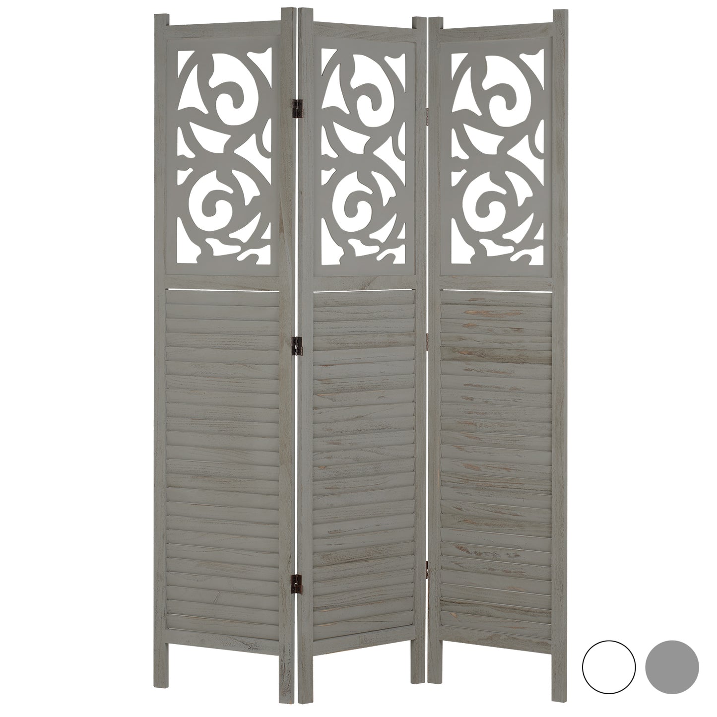 Hartleys 3 Panel Decorative Wooden Room Divider