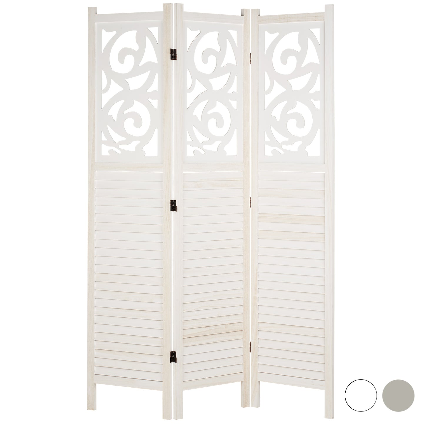 Hartleys 3 Panel Decorative Wooden Room Divider