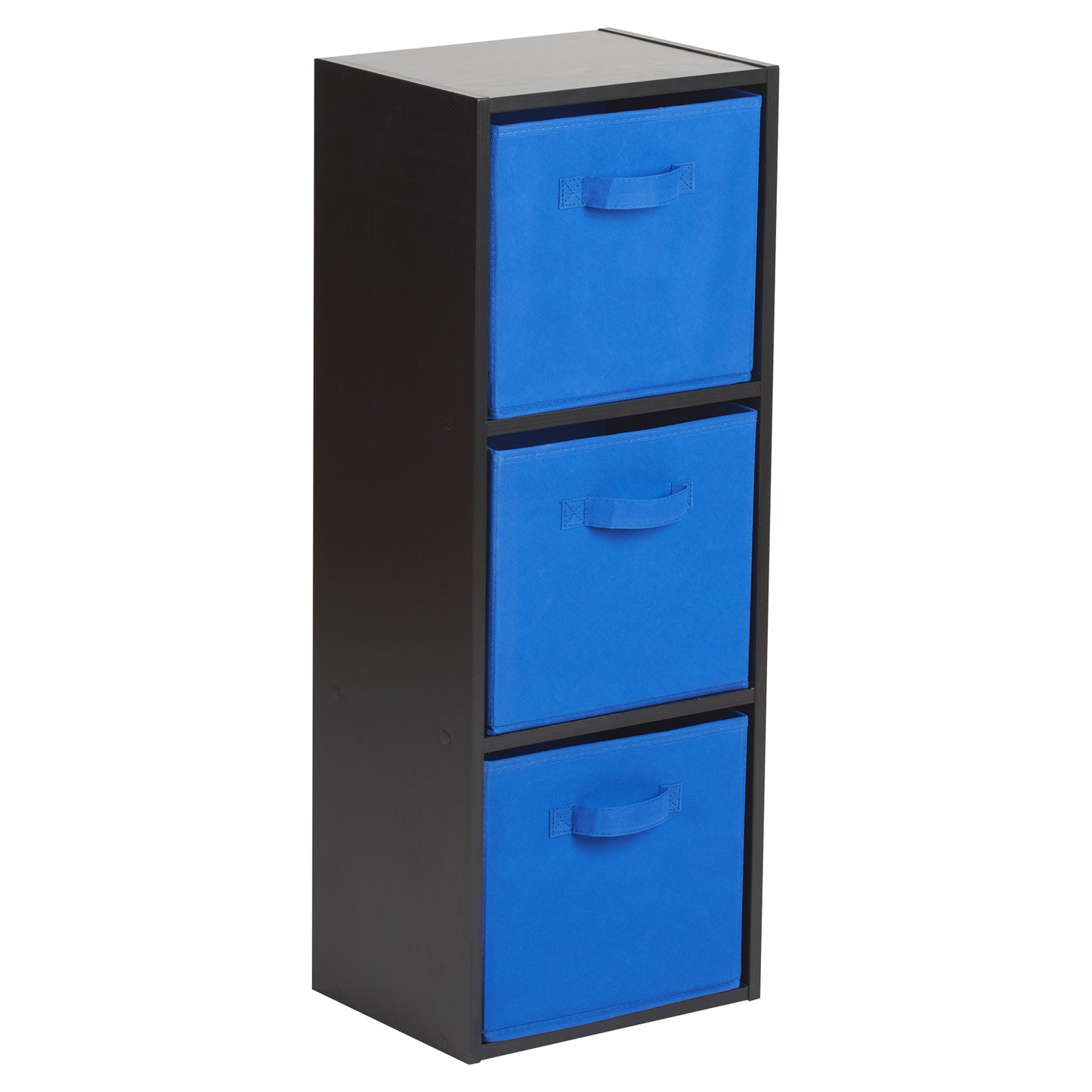 Hartleys Black 3 Tier Cube Storage Unit & 3 Handled Box Drawers