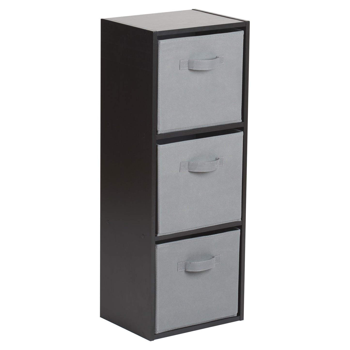 Hartleys Black 3 Tier Cube Storage Unit & 3 Handled Box Drawers