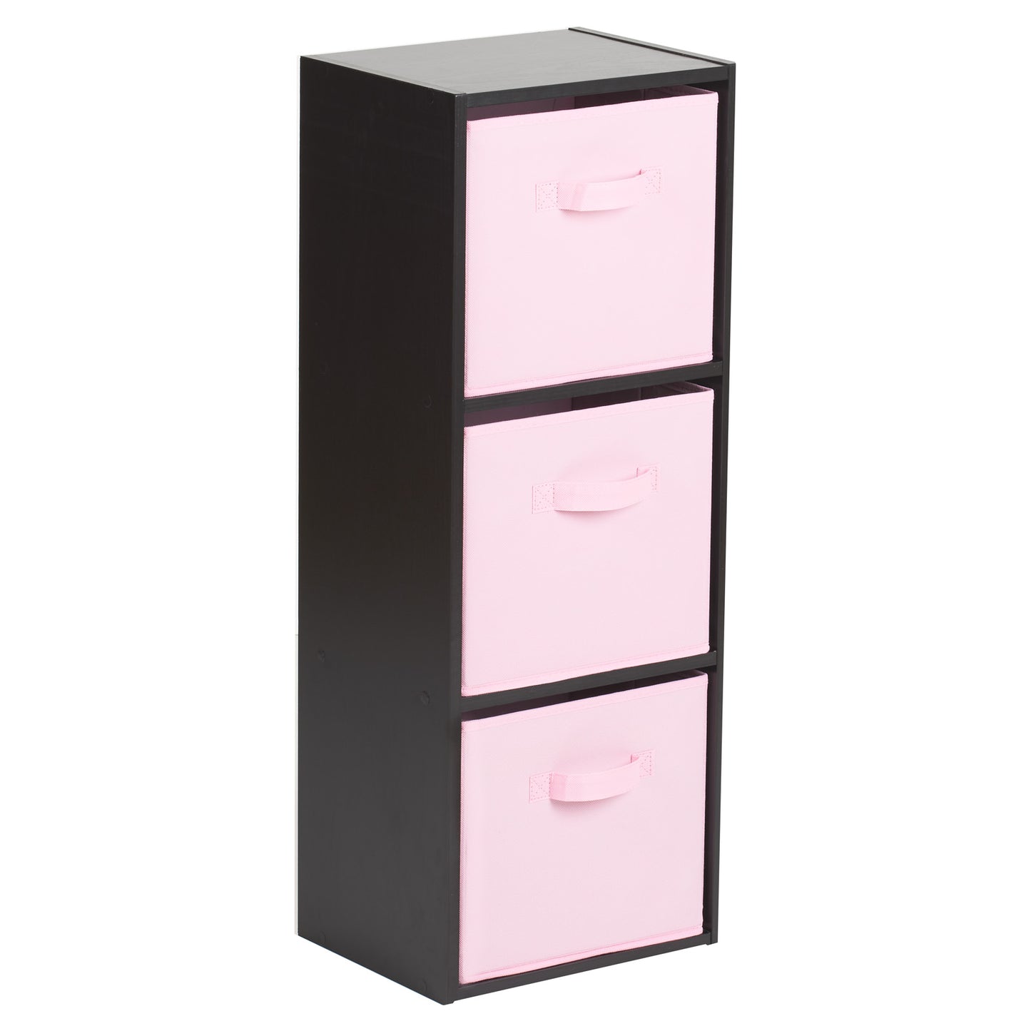 Hartleys Black 3 Tier Cube Storage Unit & 3 Handled Box Drawers
