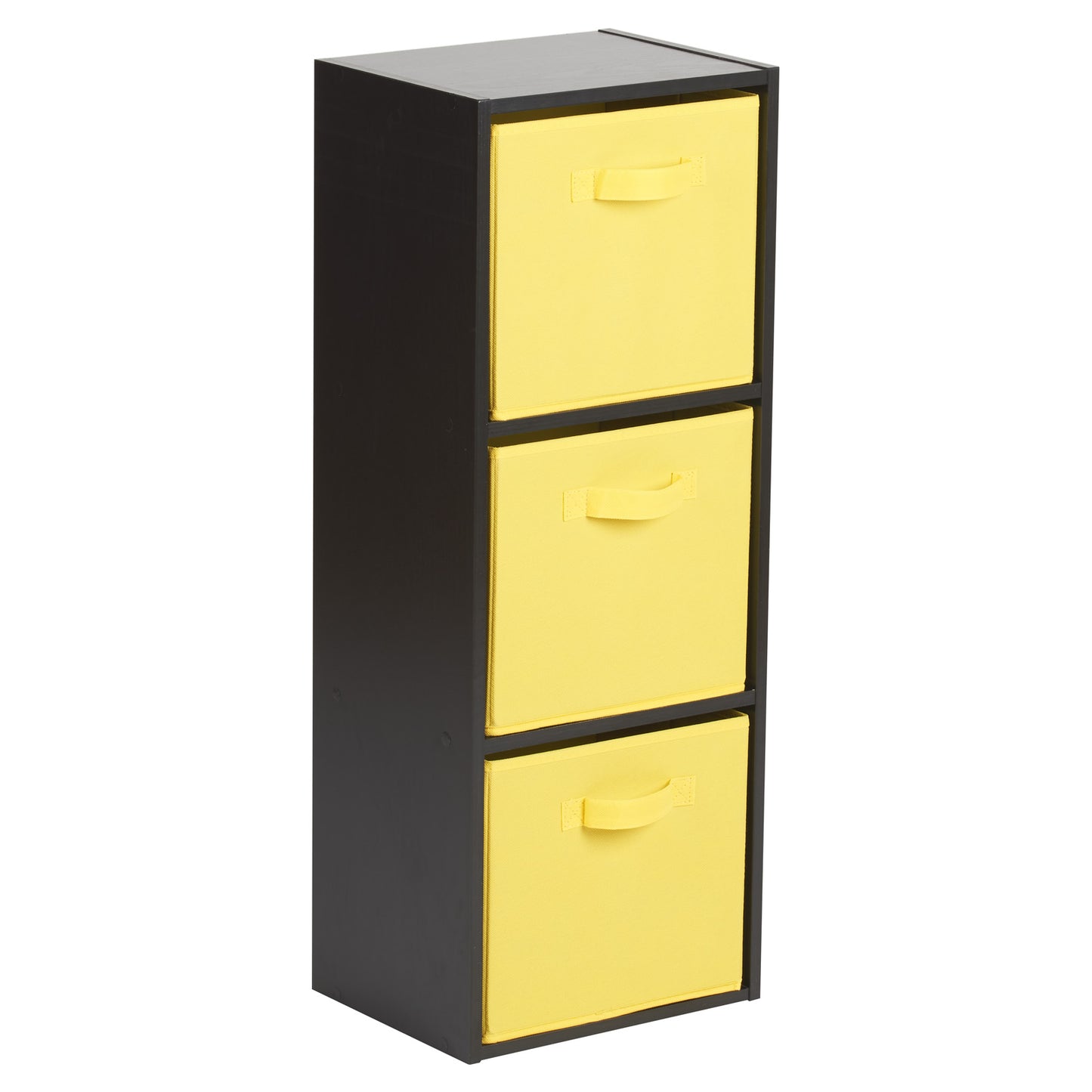 Hartleys Black 3 Tier Cube Storage Unit & 3 Handled Box Drawers