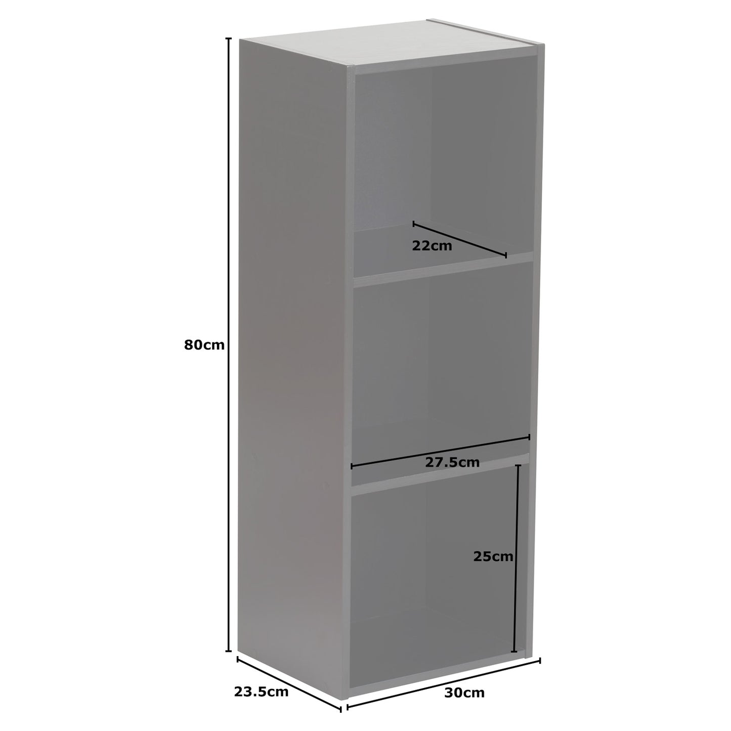 Hartleys Black 3 Tier Cube Storage Unit & 3 Handled Box Drawers