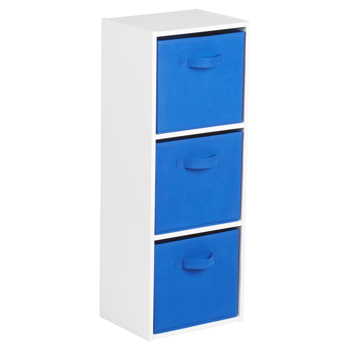 Hartleys White 3 Tier Cube Storage Unit & 3 Handled Box Drawers