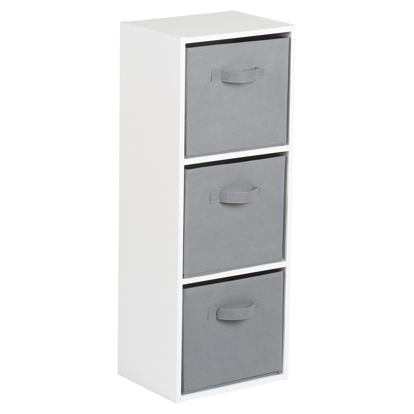 Hartleys White 3 Tier Cube Storage Unit & 3 Handled Box Drawers