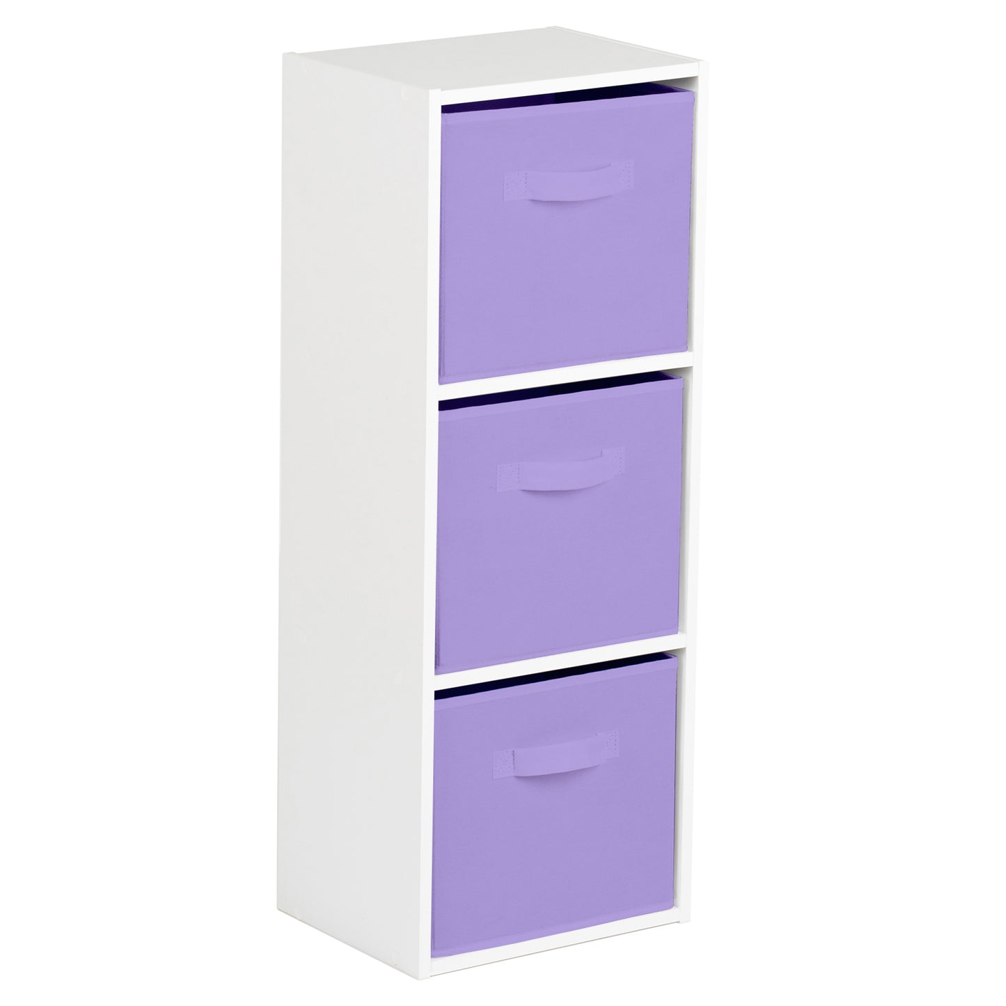 Hartleys White 3 Tier Cube Storage Unit & 3 Handled Box Drawers