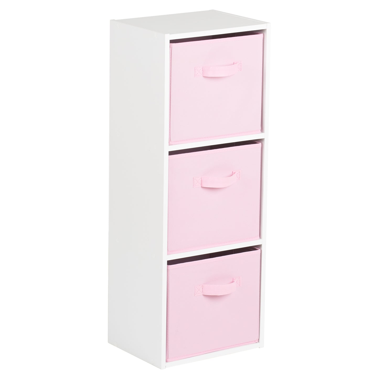 Hartleys White 3 Tier Cube Storage Unit & 3 Handled Box Drawers