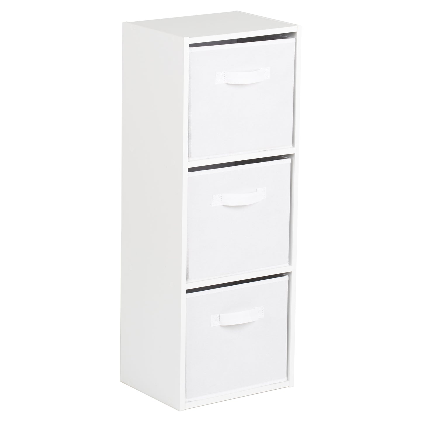 Hartleys White 3 Tier Cube Storage Unit & 3 Handled Box Drawers