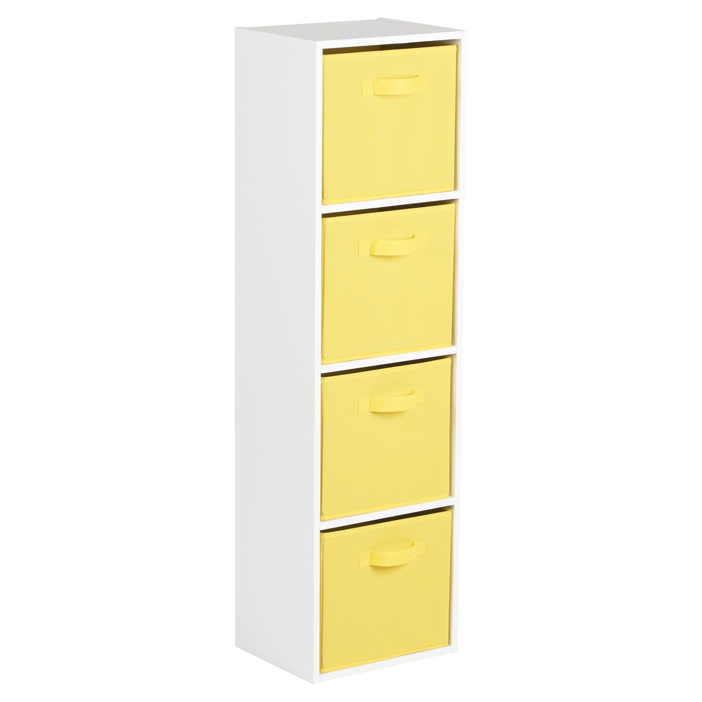 Hartleys White 4 Tier Cube Storage Unit & 4 Handled Box Drawers