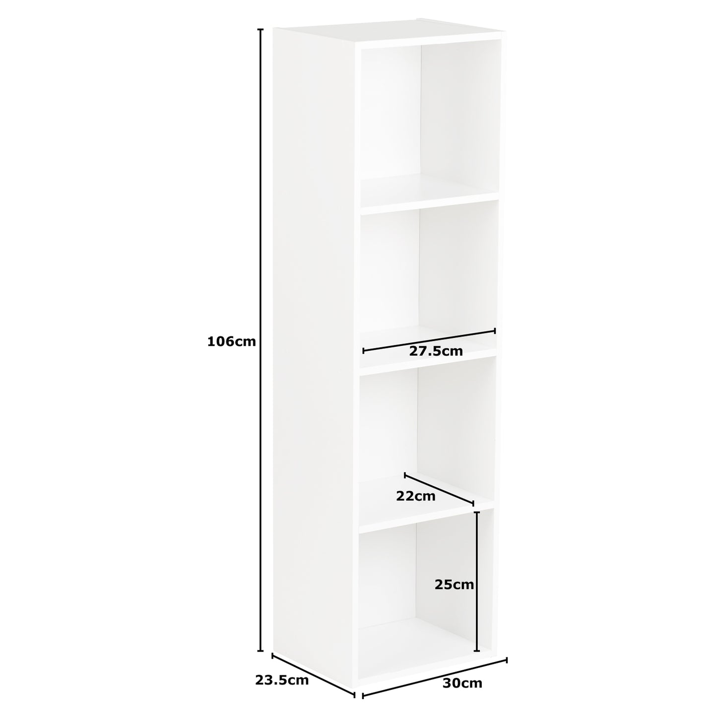 Hartleys White 4 Tier Cube Storage Unit & 4 Handled Box Drawers
