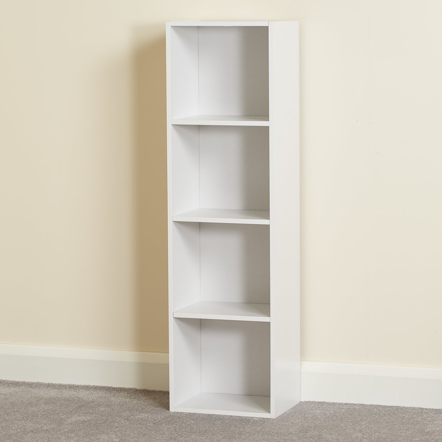Hartleys White 4 Tier Cube Storage Unit & 4 Handled Box Drawers