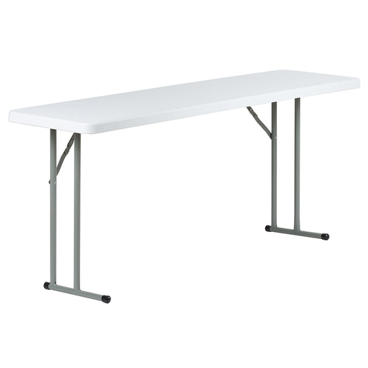 Hartleys 6ft White Folding Table - Narrow Model