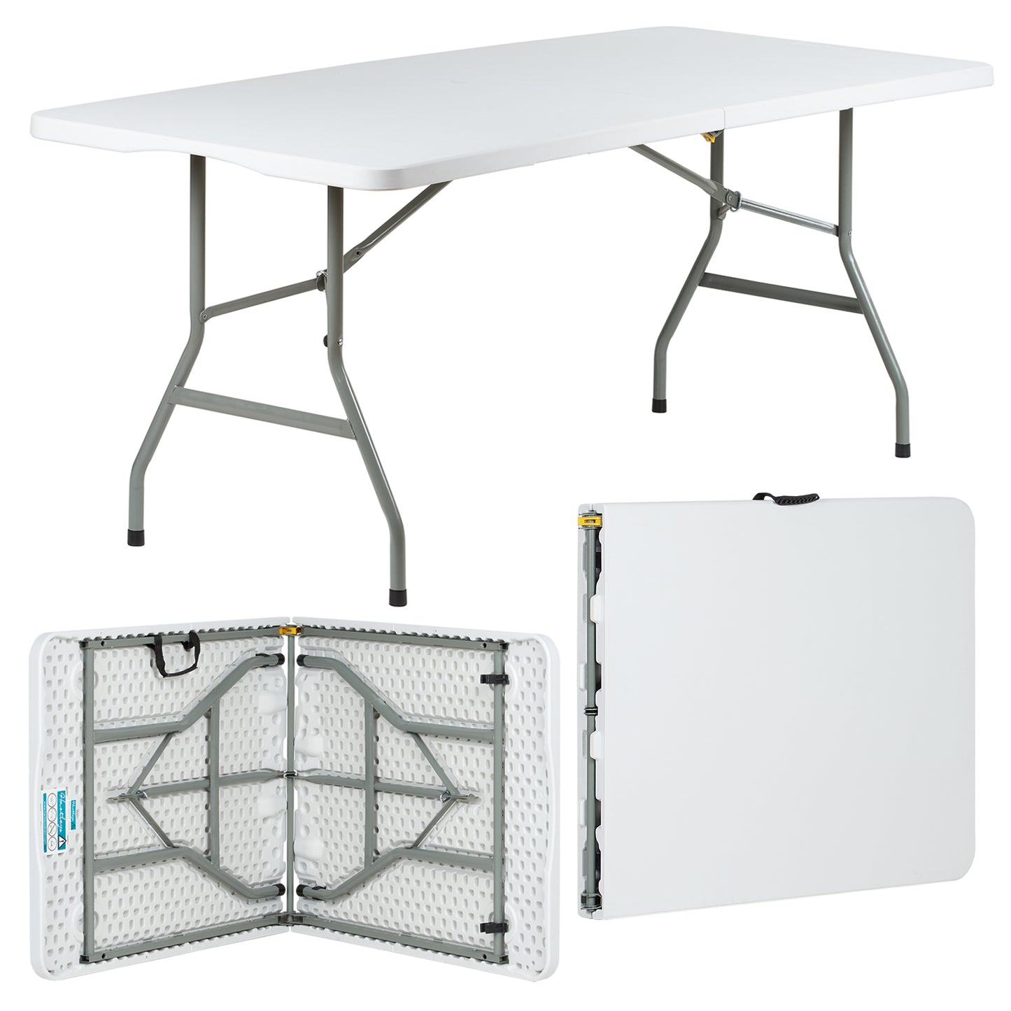 Hartleys 6ft Folding Table and White Stretch Tablecloth