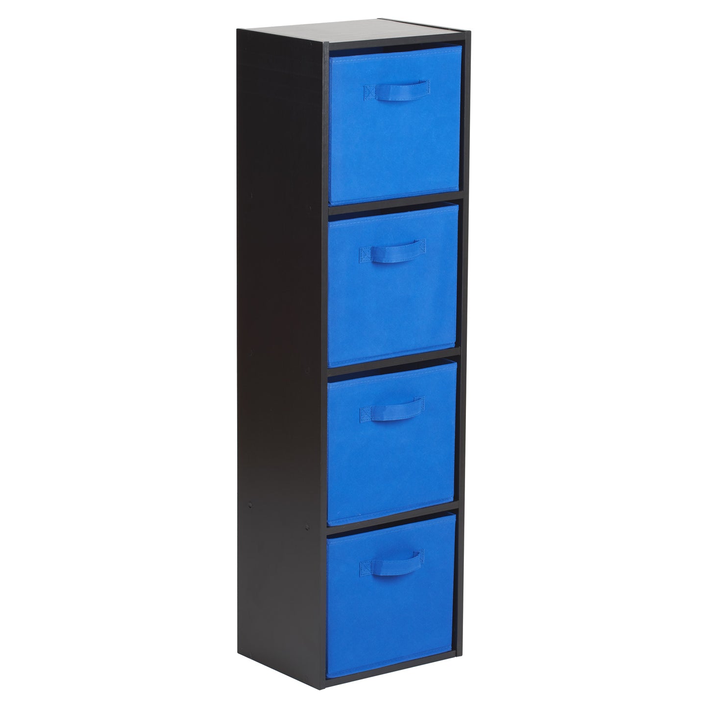 Hartleys Black 4 Tier Cube Storage Unit & 4 Handled Box Drawers