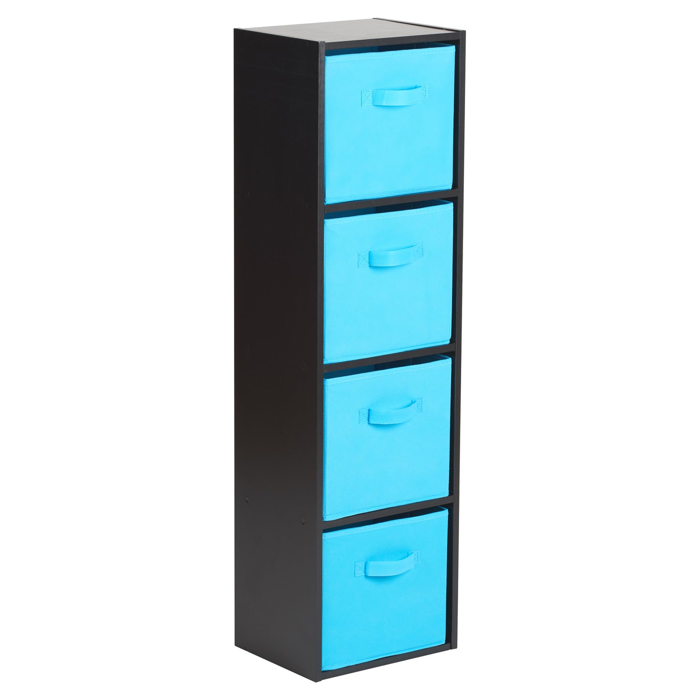 Hartleys Black 4 Tier Cube Storage Unit & 4 Handled Box Drawers
