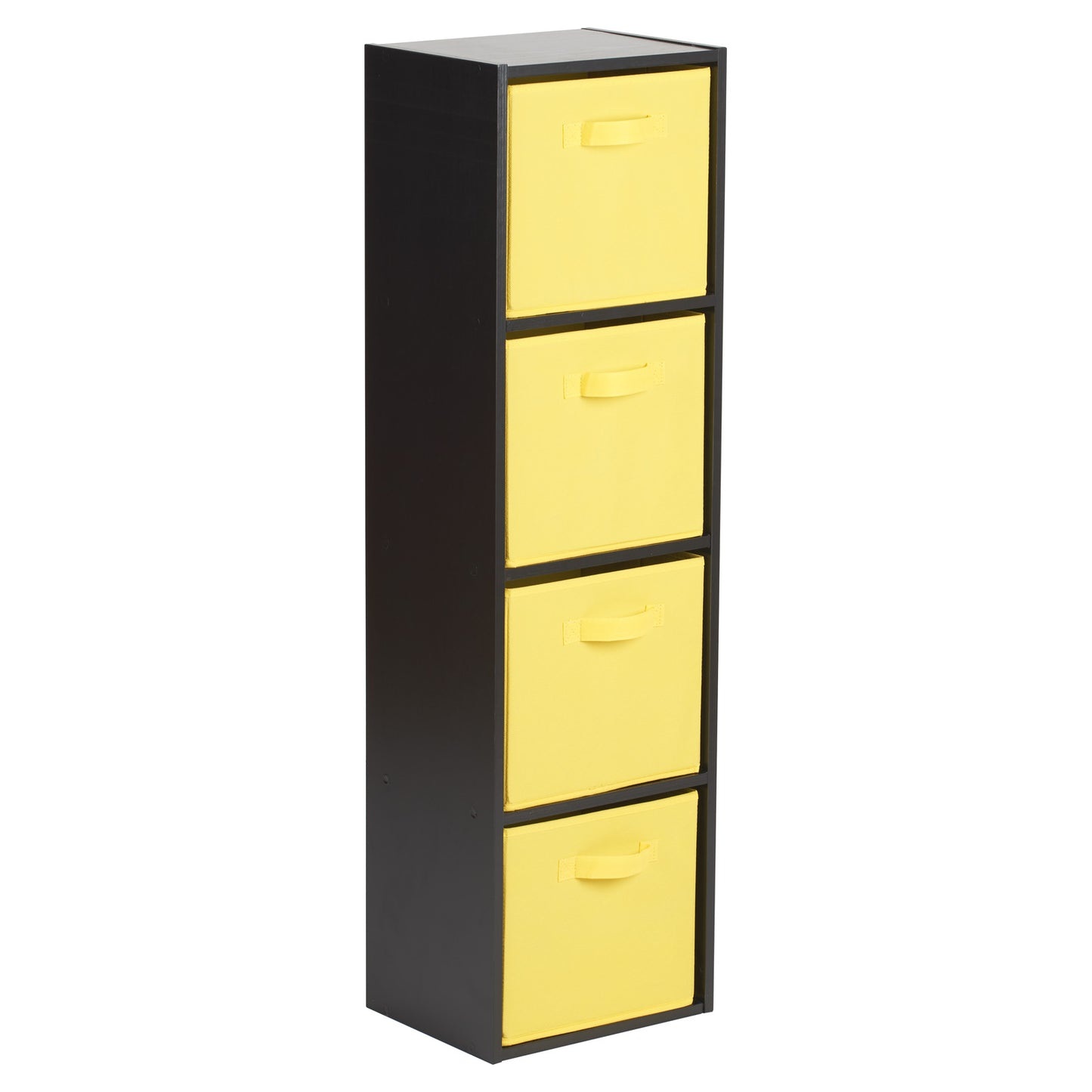Hartleys Black 4 Tier Cube Storage Unit & 4 Handled Box Drawers