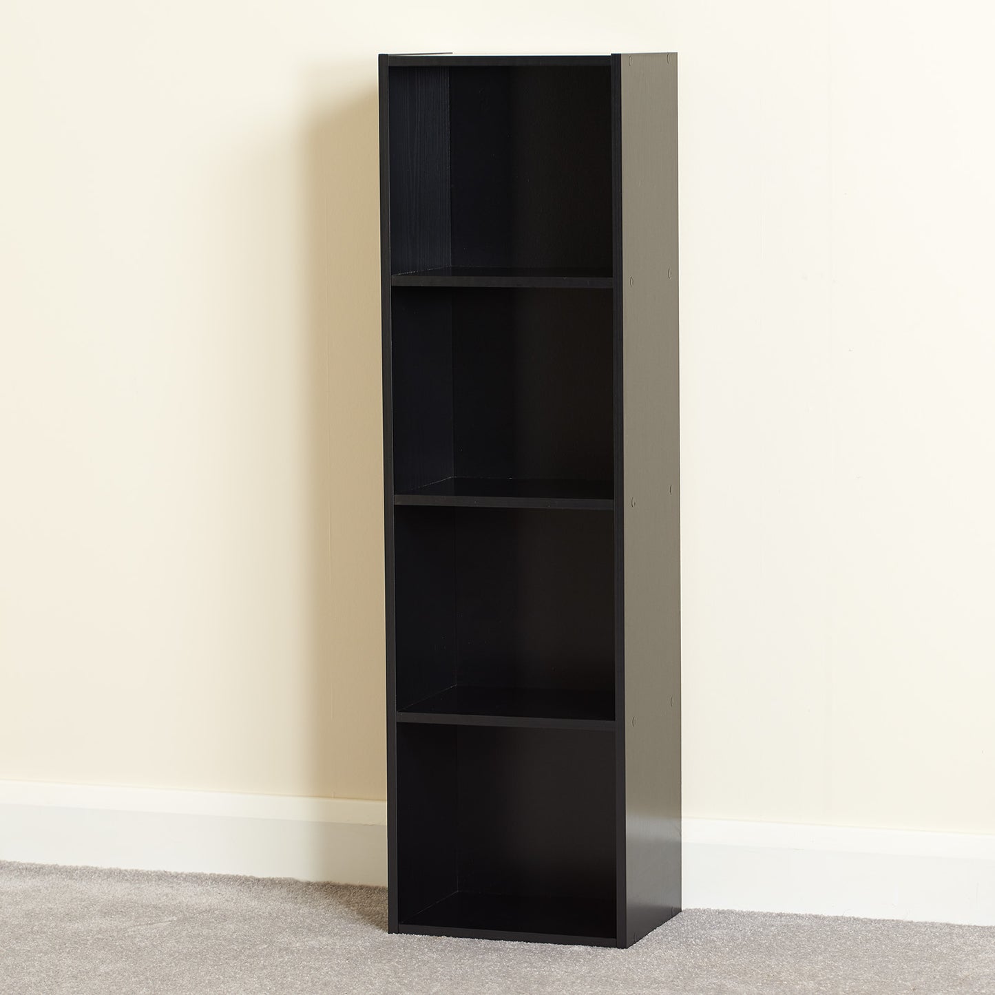 Hartleys Black 4 Tier Cube Storage Unit & 4 Handled Box Drawers