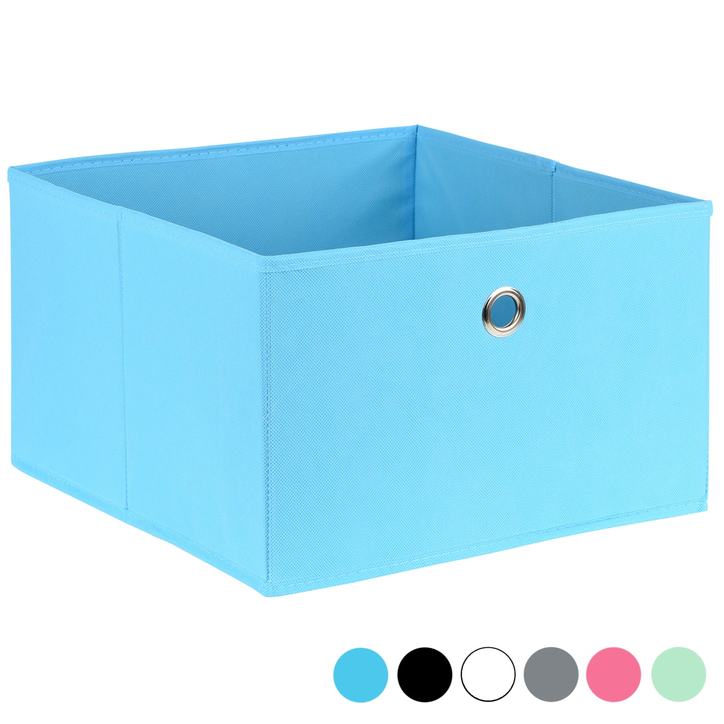 Hartleys Rectangular Fabric Storage Box with Metal Ring Handle