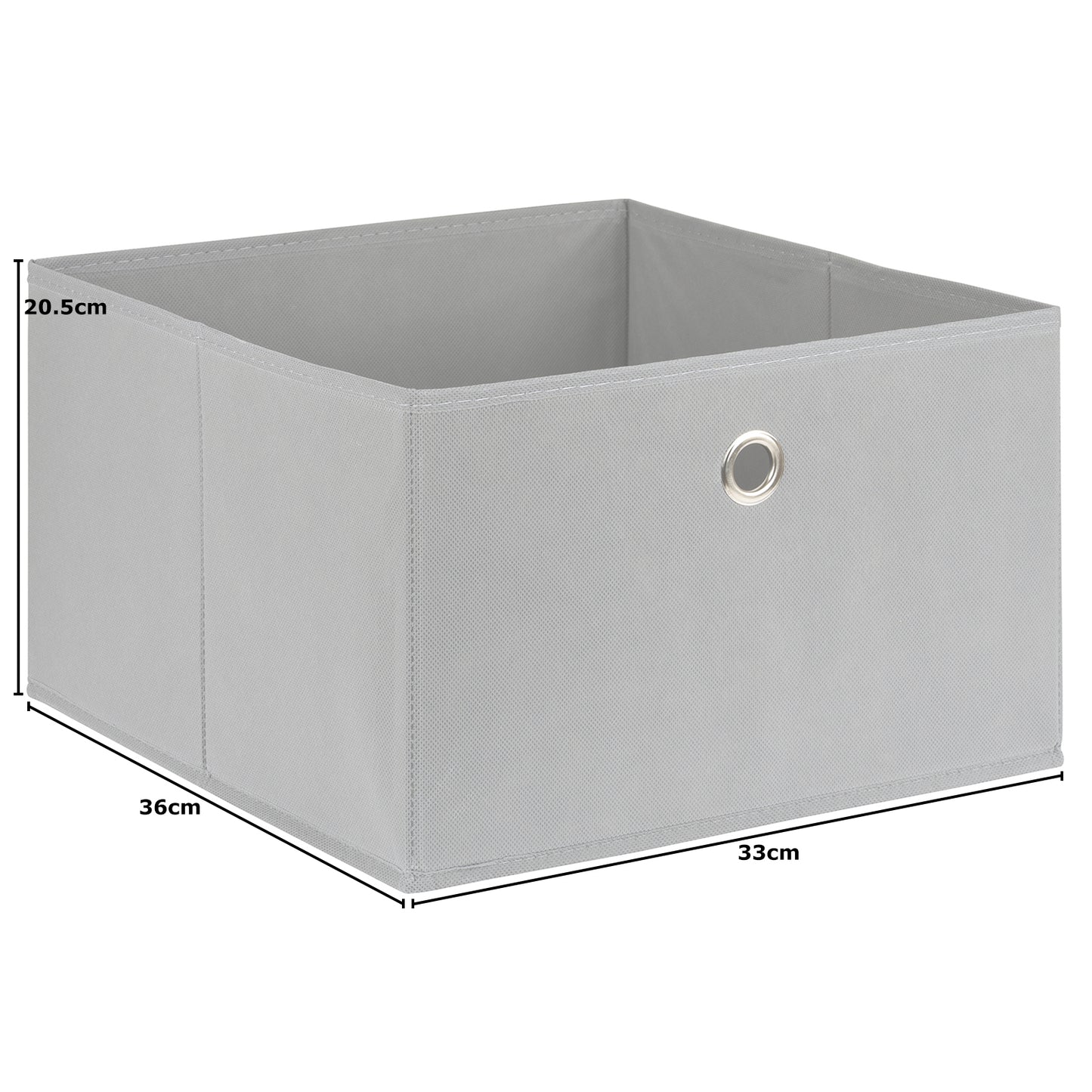 Hartleys Rectangular Fabric Storage Box with Metal Ring Handle