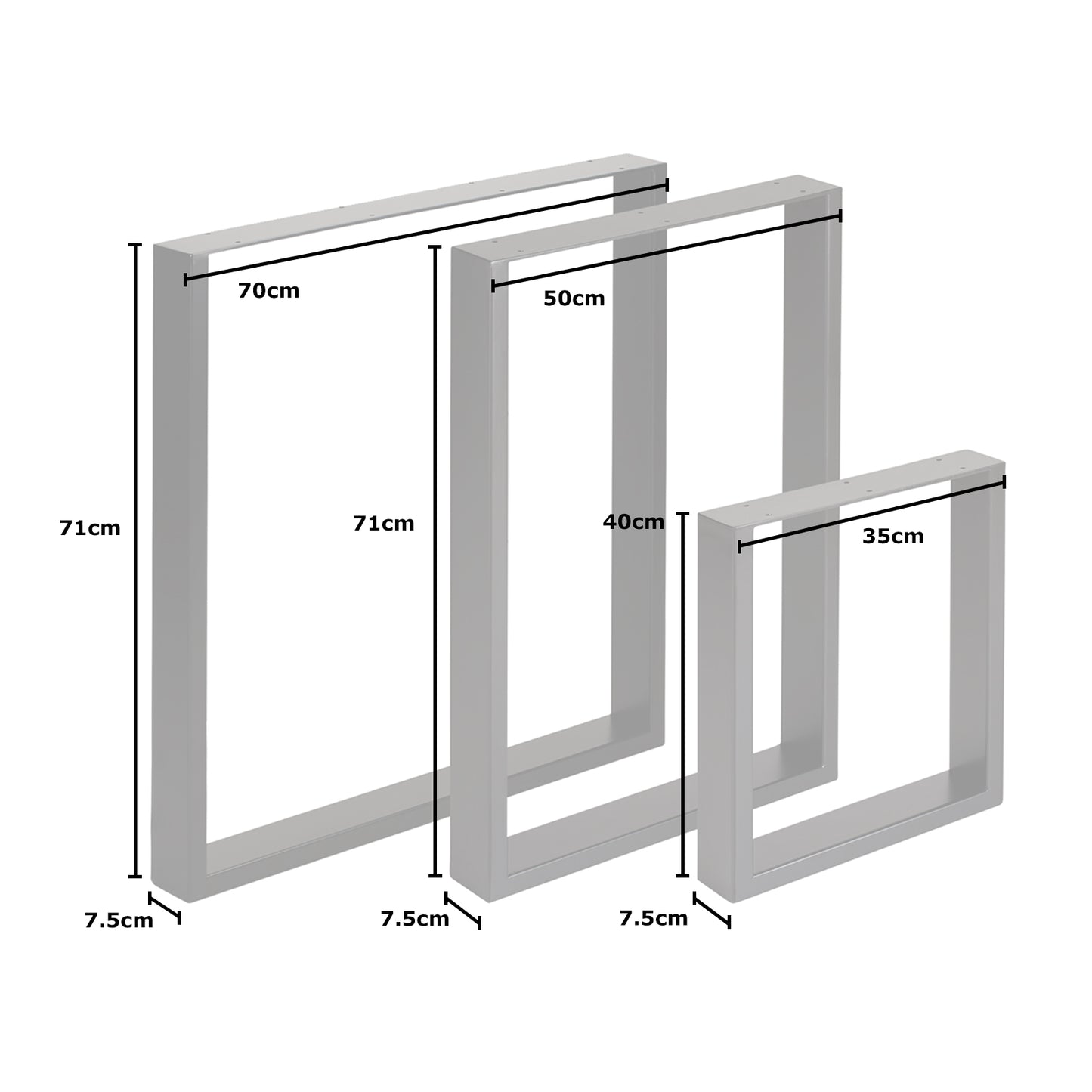 Hartleys Industrial Square Table Legs