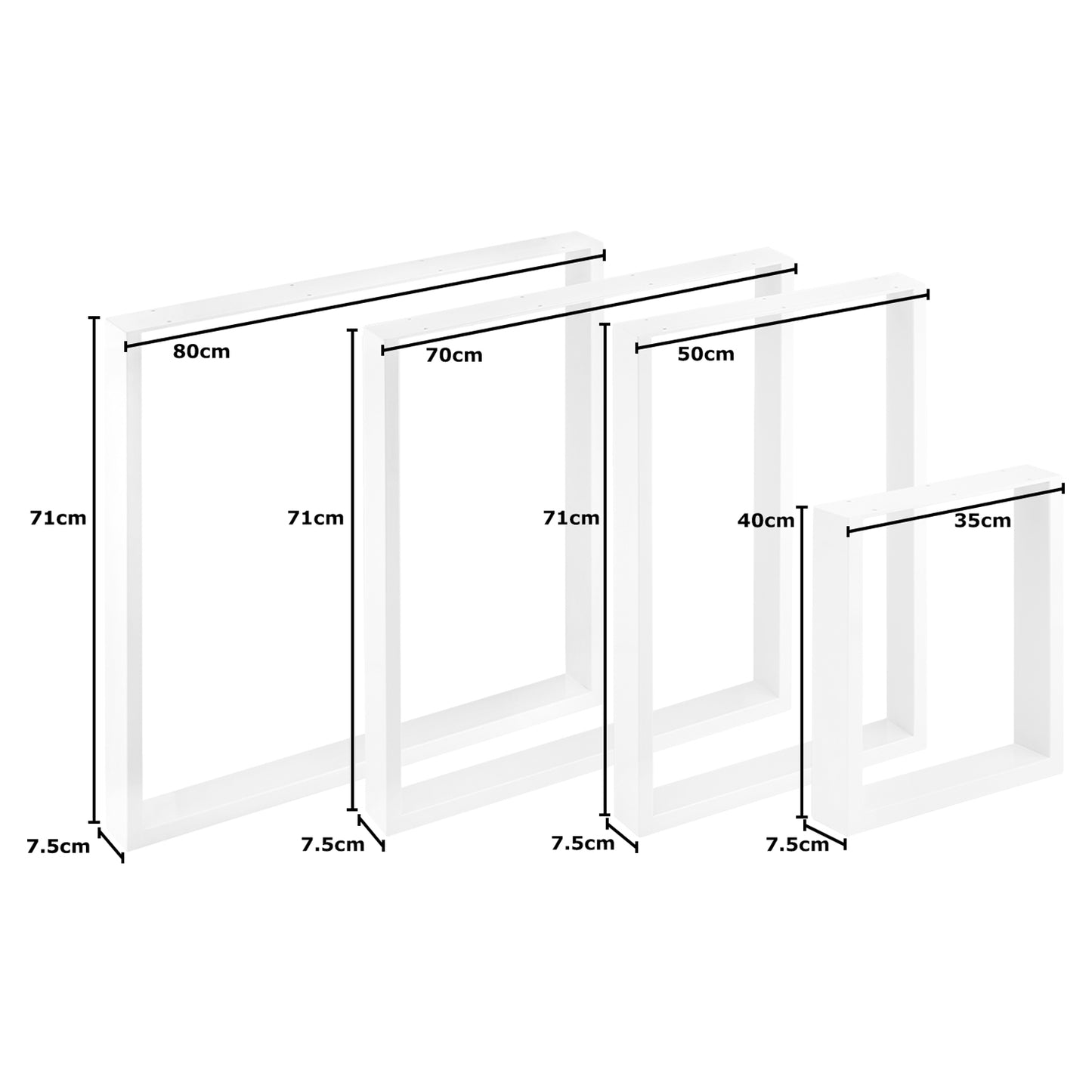 Hartleys Industrial Square Table Legs