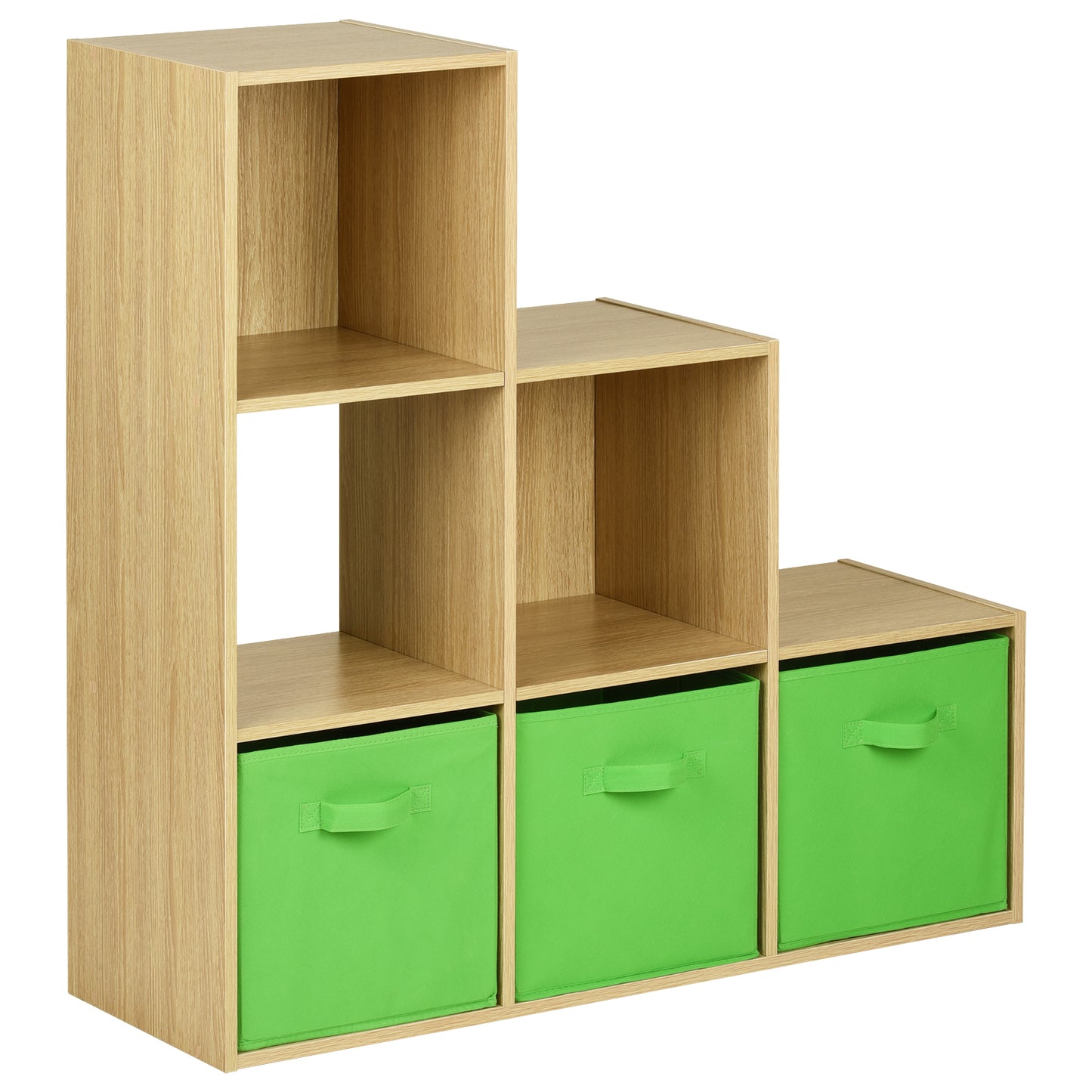 Hartleys Oak 6 Cube Shelving Unit & 3 Handled Box Drawers