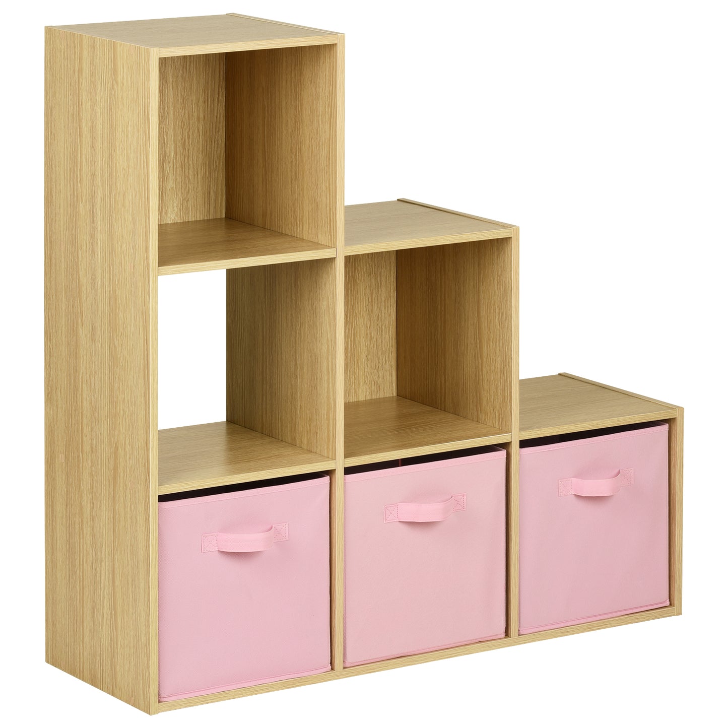 Hartleys Oak 6 Cube Shelving Unit & 3 Handled Box Drawers