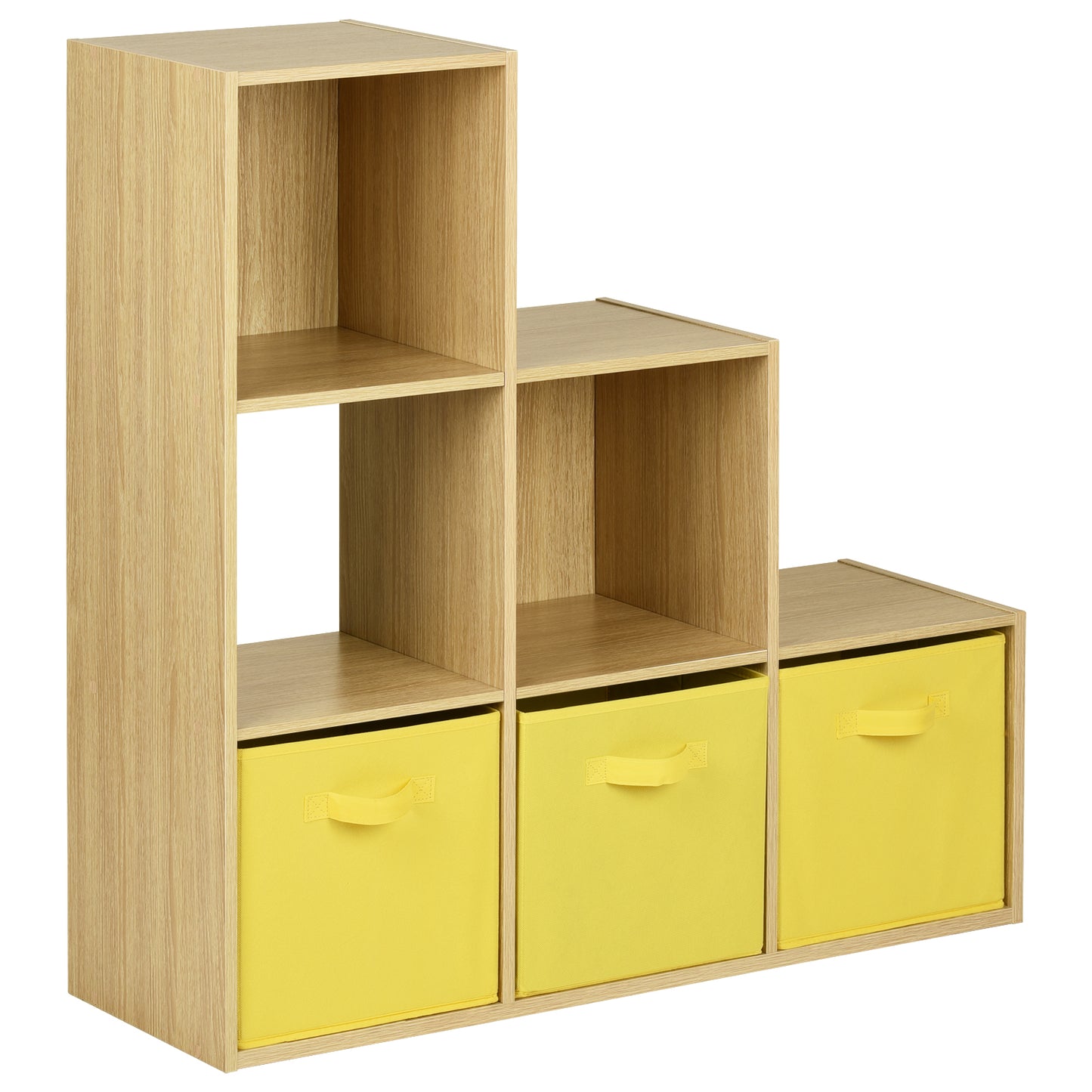 Hartleys Oak 6 Cube Shelving Unit & 3 Handled Box Drawers