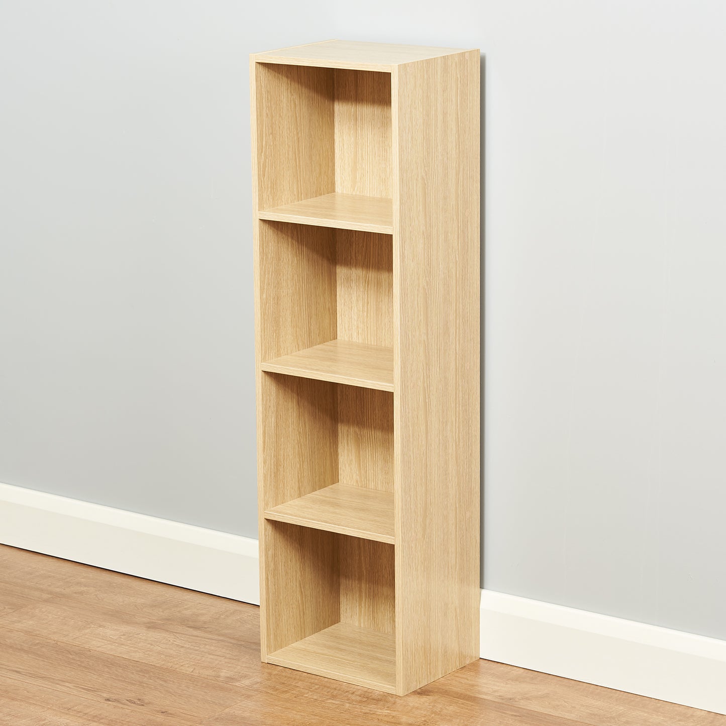 Hartleys Oak Effect 4 Tier Cube Storage Unit & 4 Handled Box Drawers