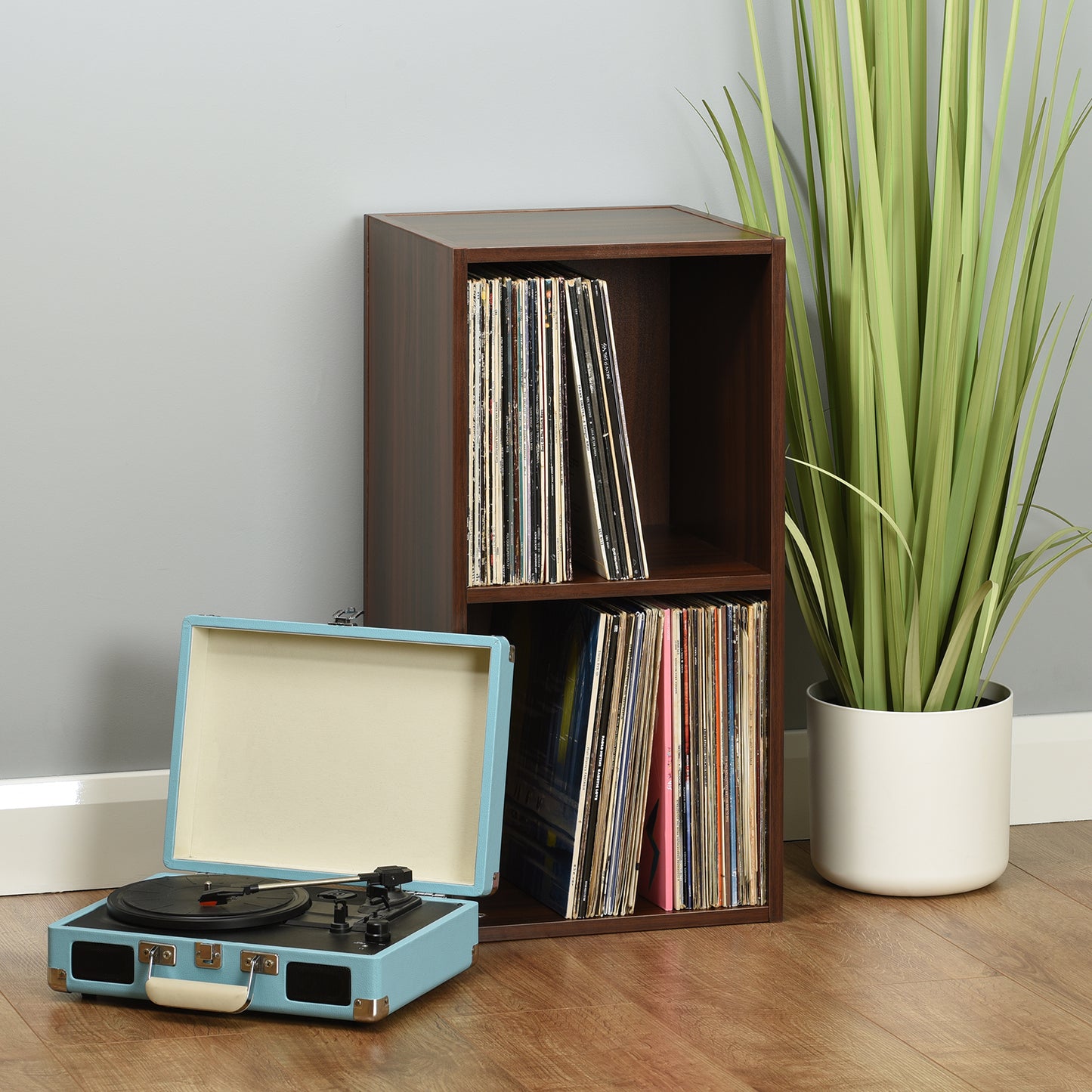 Hartleys Walnut Effect Vinyl Record LP Storage Unit